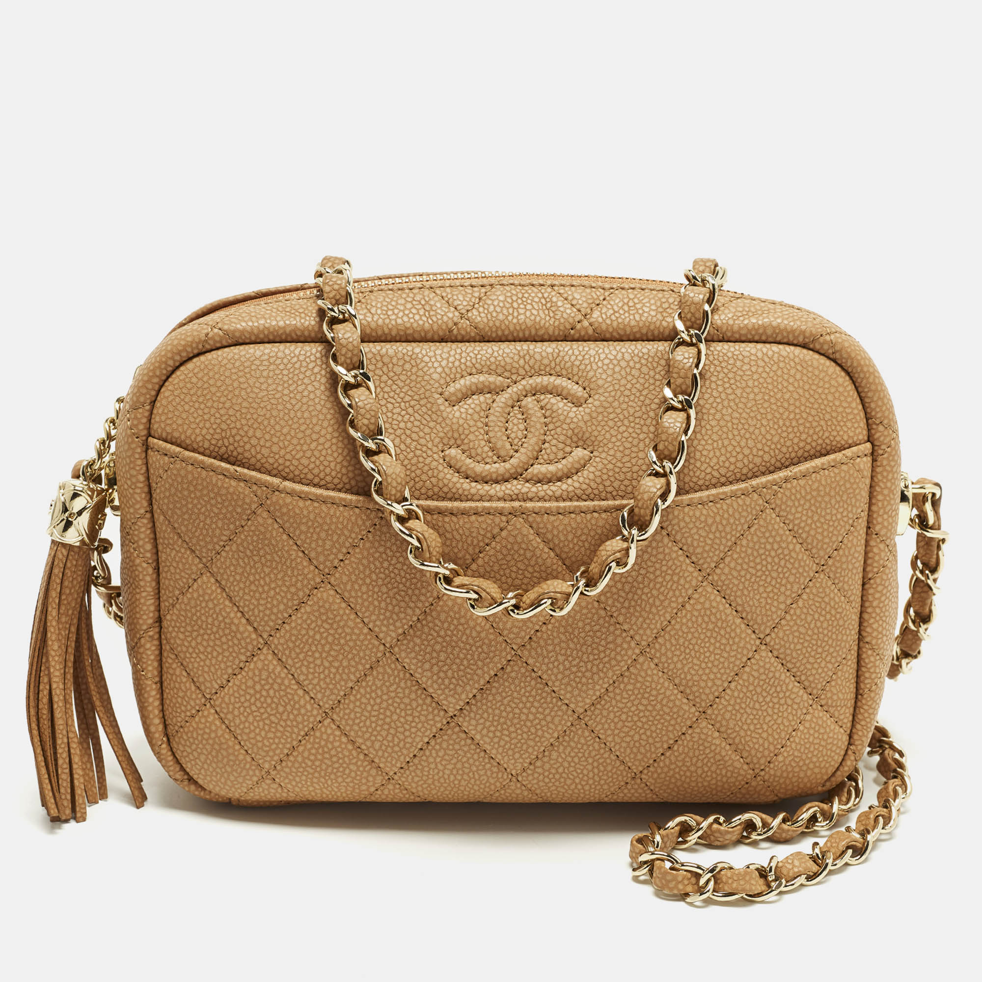 

Chanel Coco Tassel Brown Quilted Caviar Leather Camera Bag
