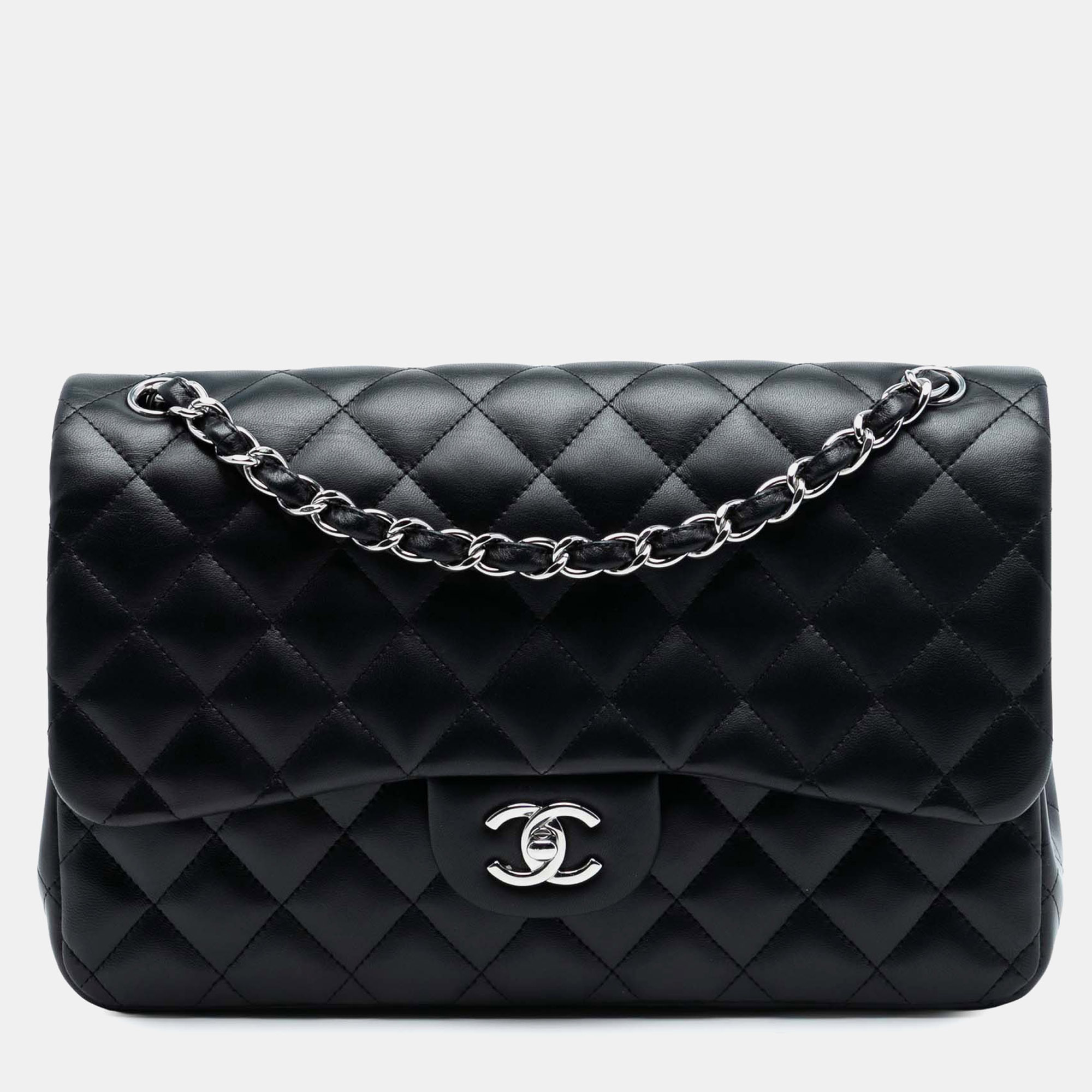 

Chanel Black Jumbo Classic Lambskin Double Flap