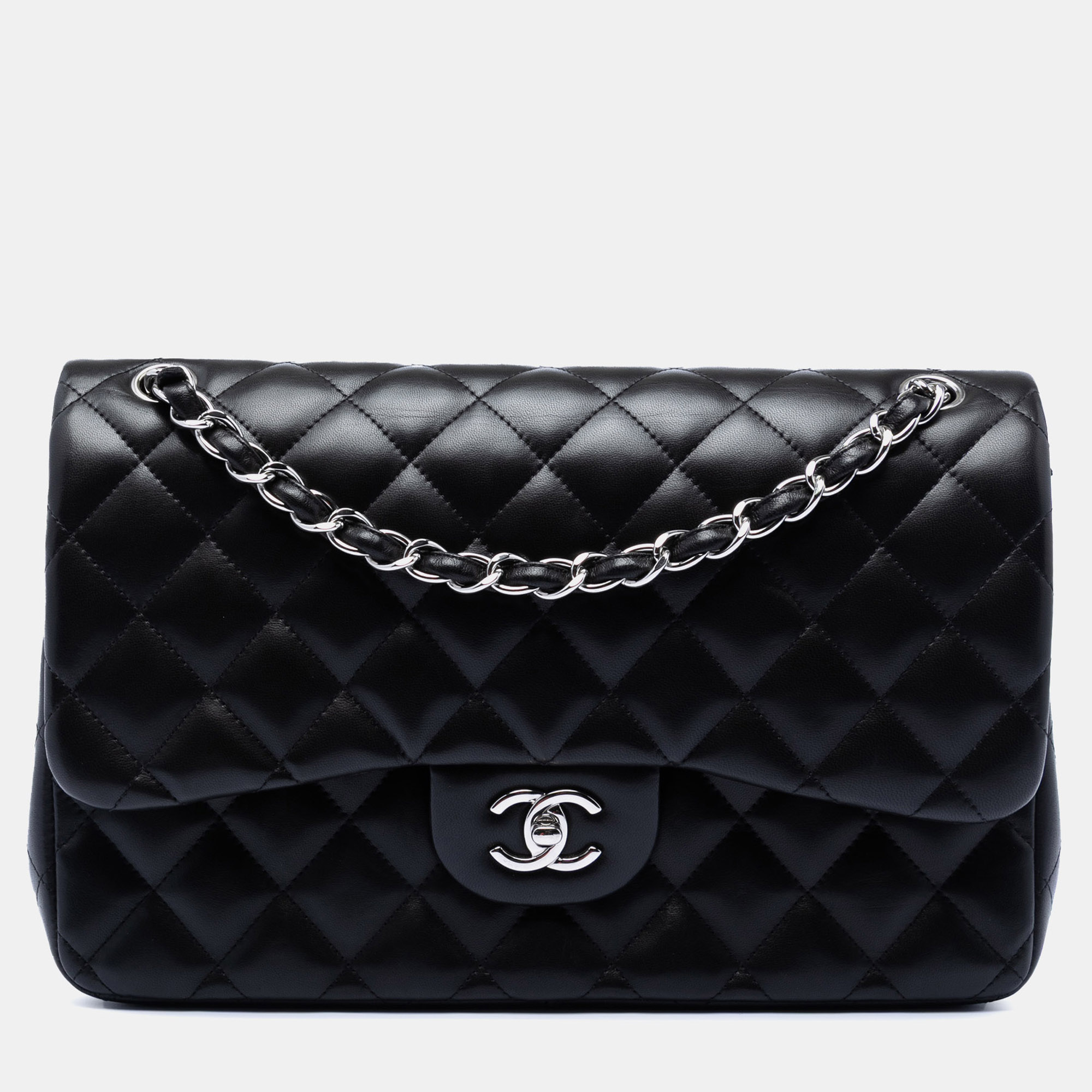 

Chanel Black Jumbo Classic Lambskin Double Flap
