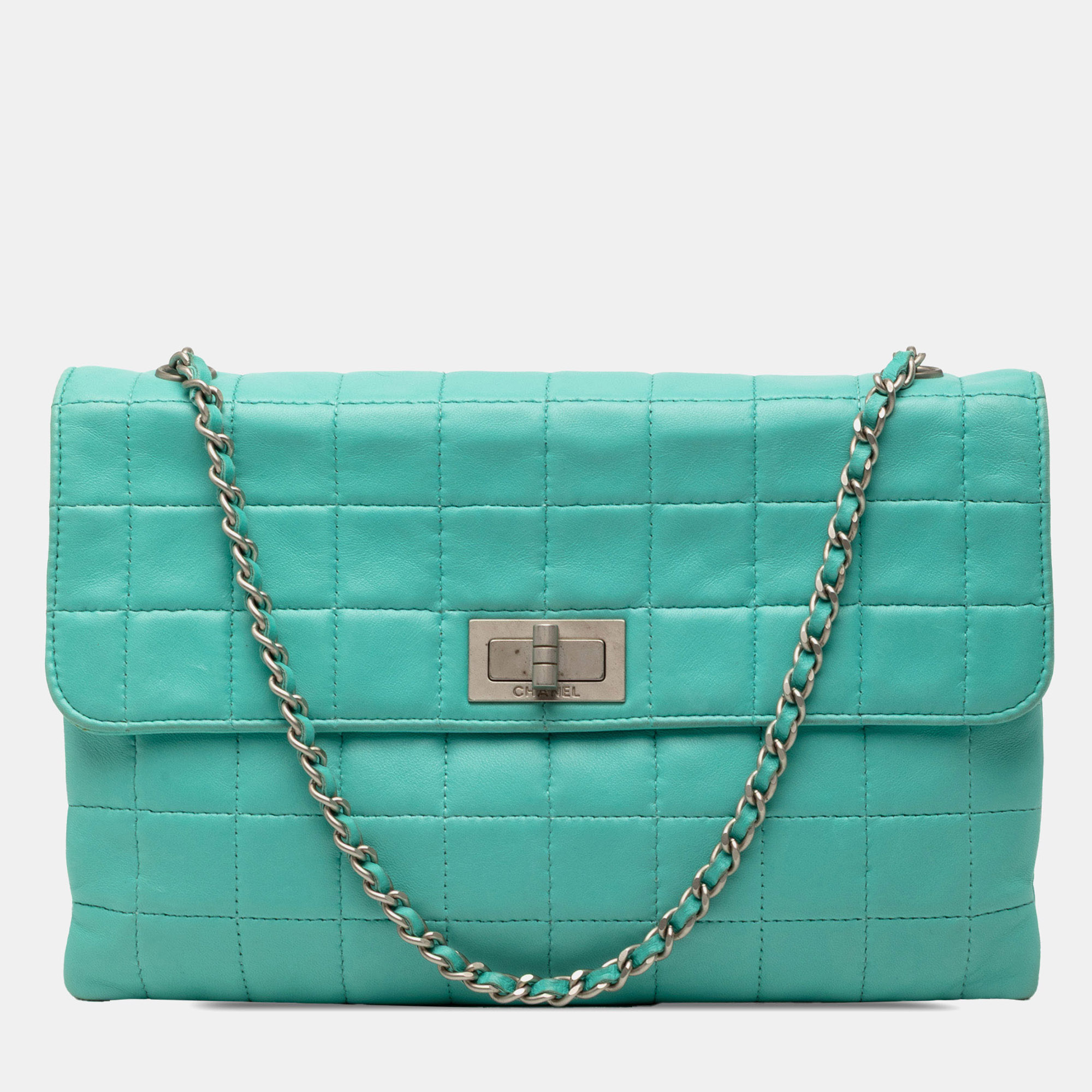 

Chanel Blue Chocolate Bar Lambskin Reissue 2.55 Chain Handbag