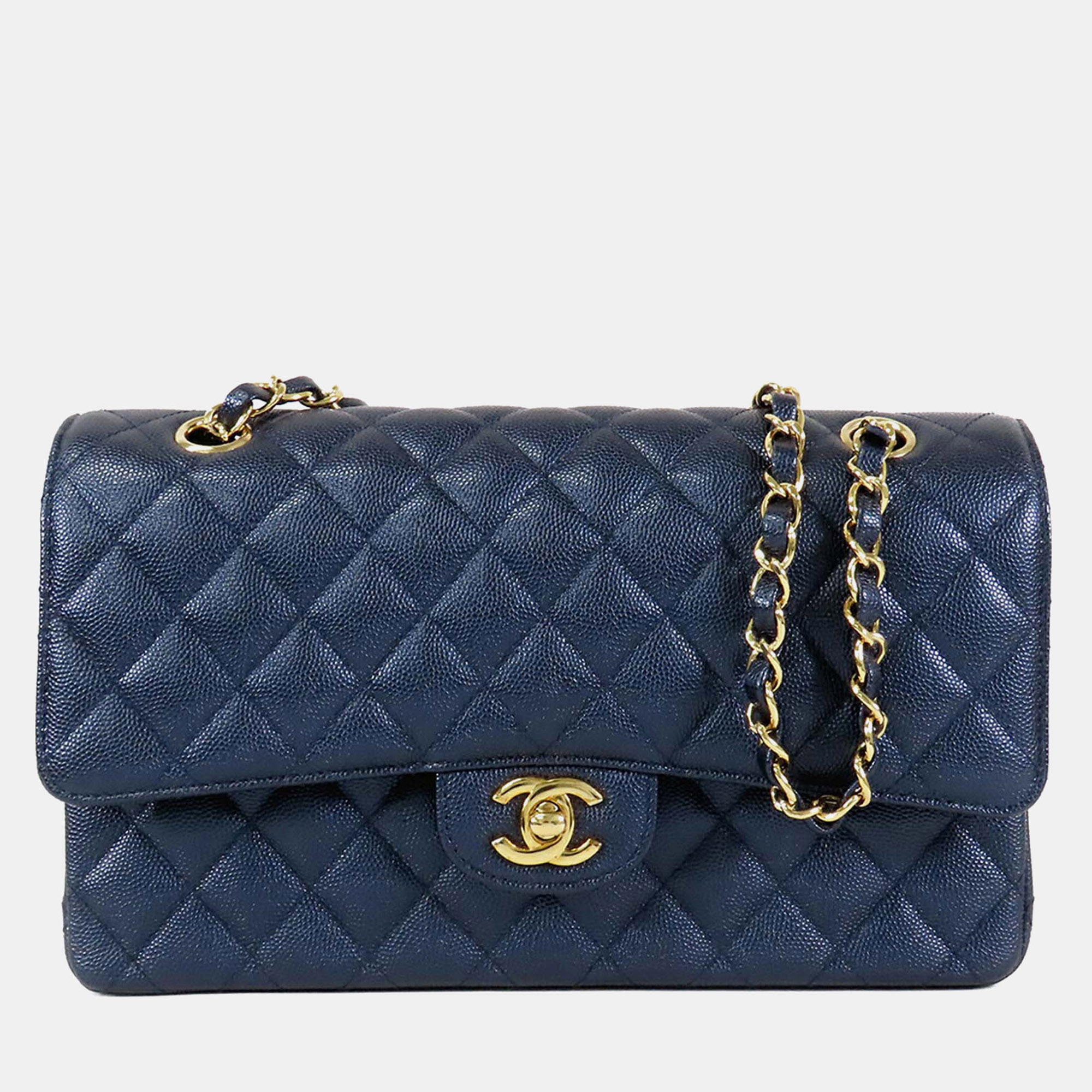 

Chanel Blue Medium Classic Caviar Double Flap