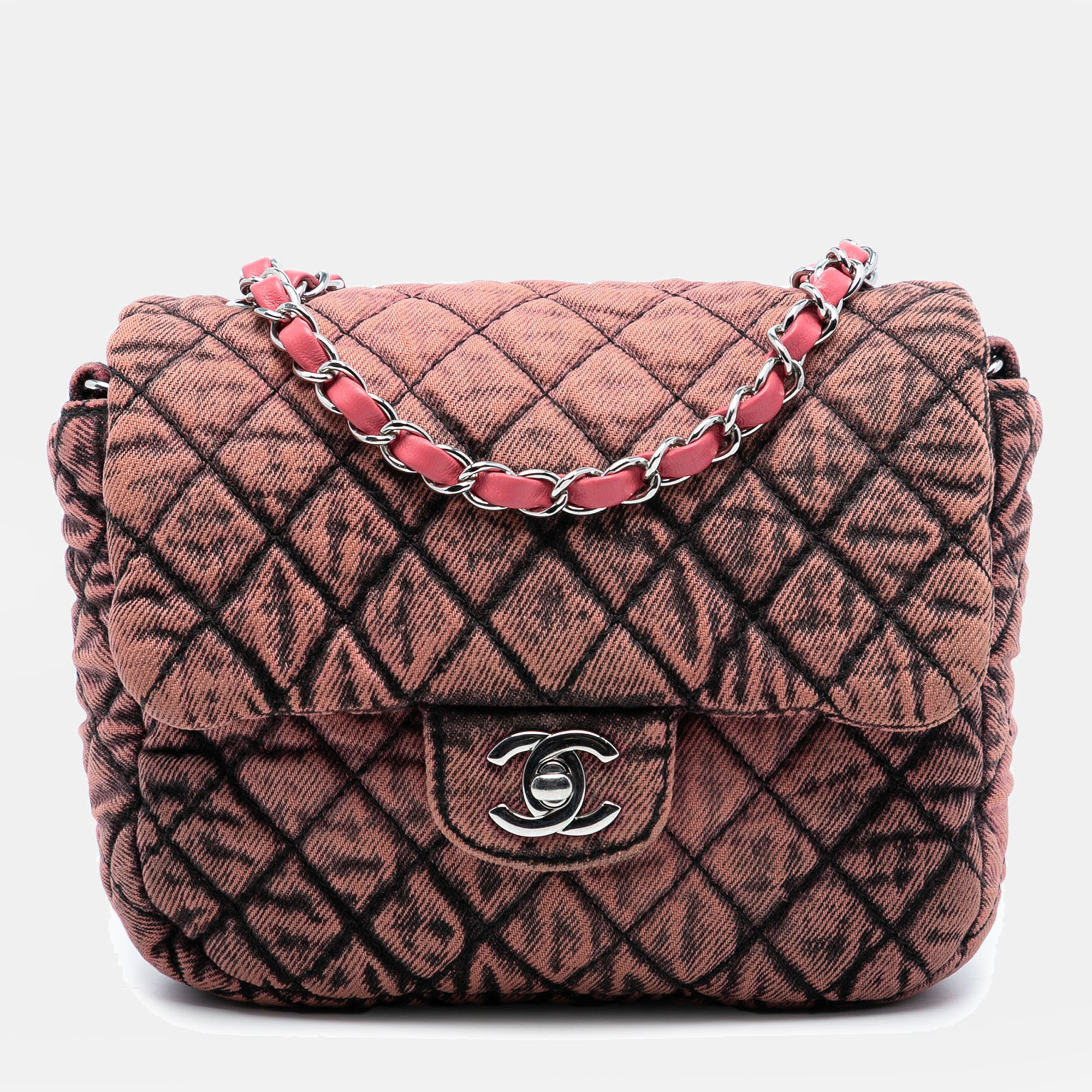 

Chanel Pink Small Square CC Quilted Denimpression Single Flap