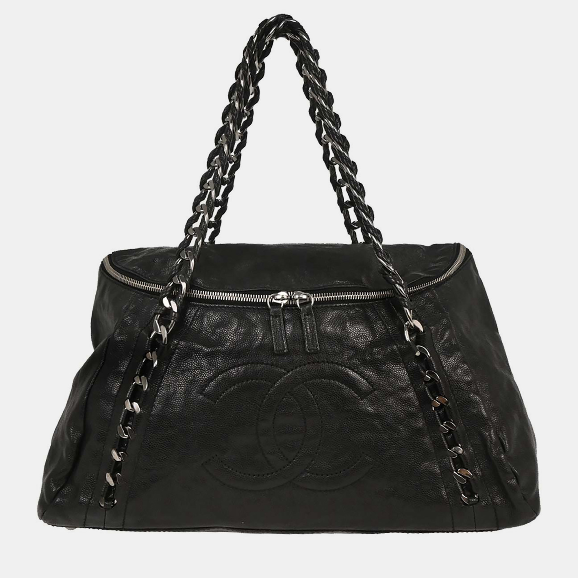 

Chanel Black Calfskin Luxury Line Handbag