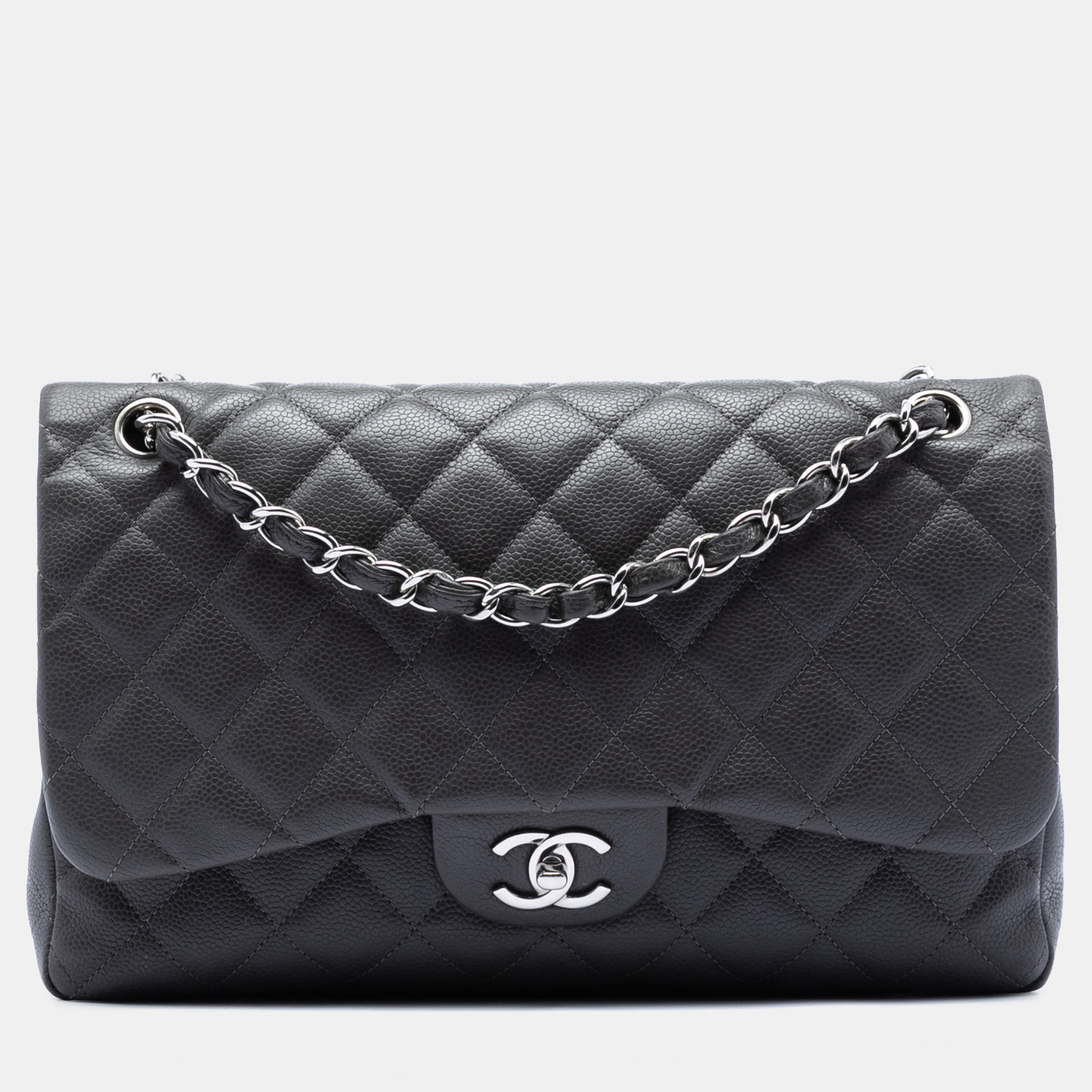

Chanel Black Jumbo Classic Caviar Double Flap
