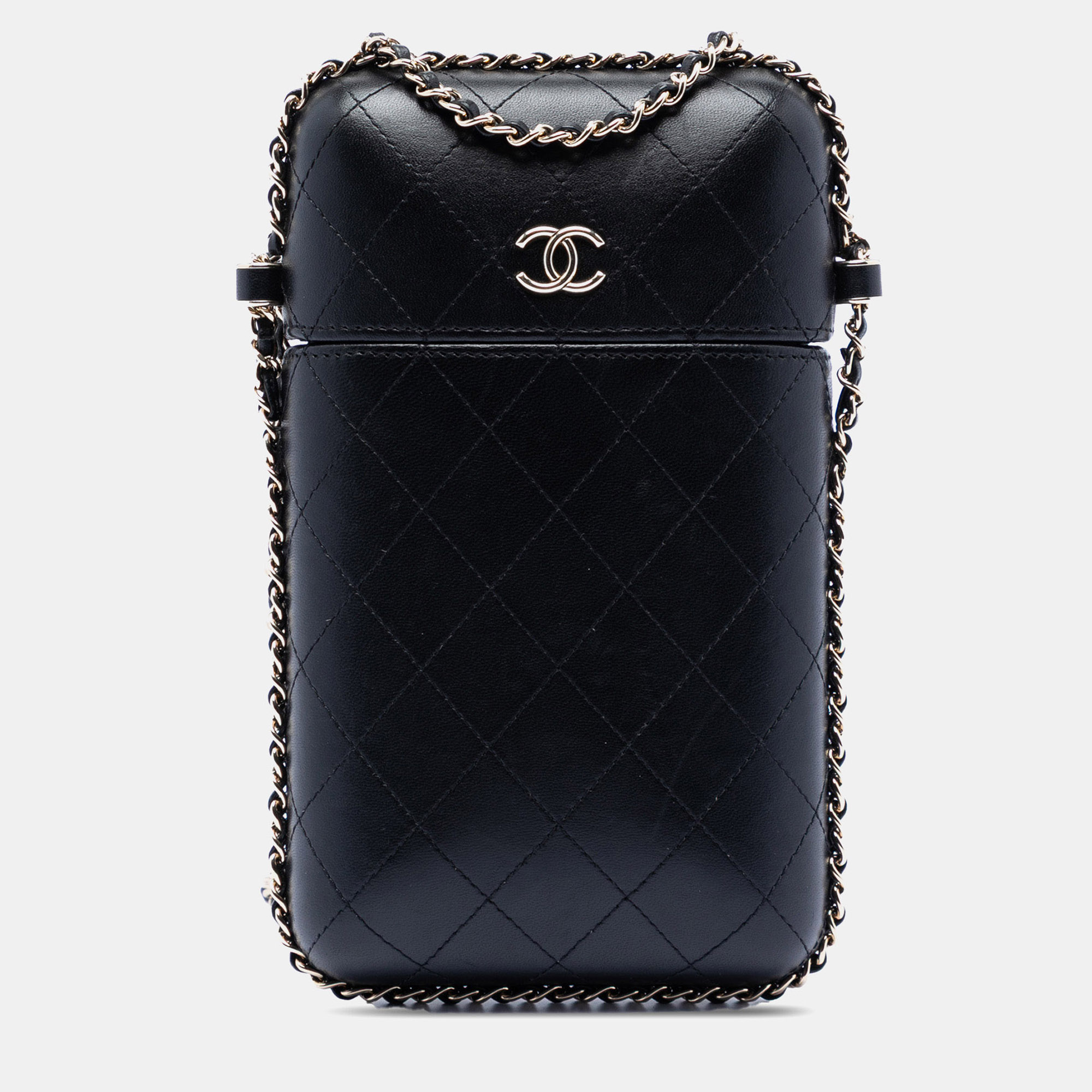 

Chanel Black CC Quilted Lambskin Chain Around Phone Holder