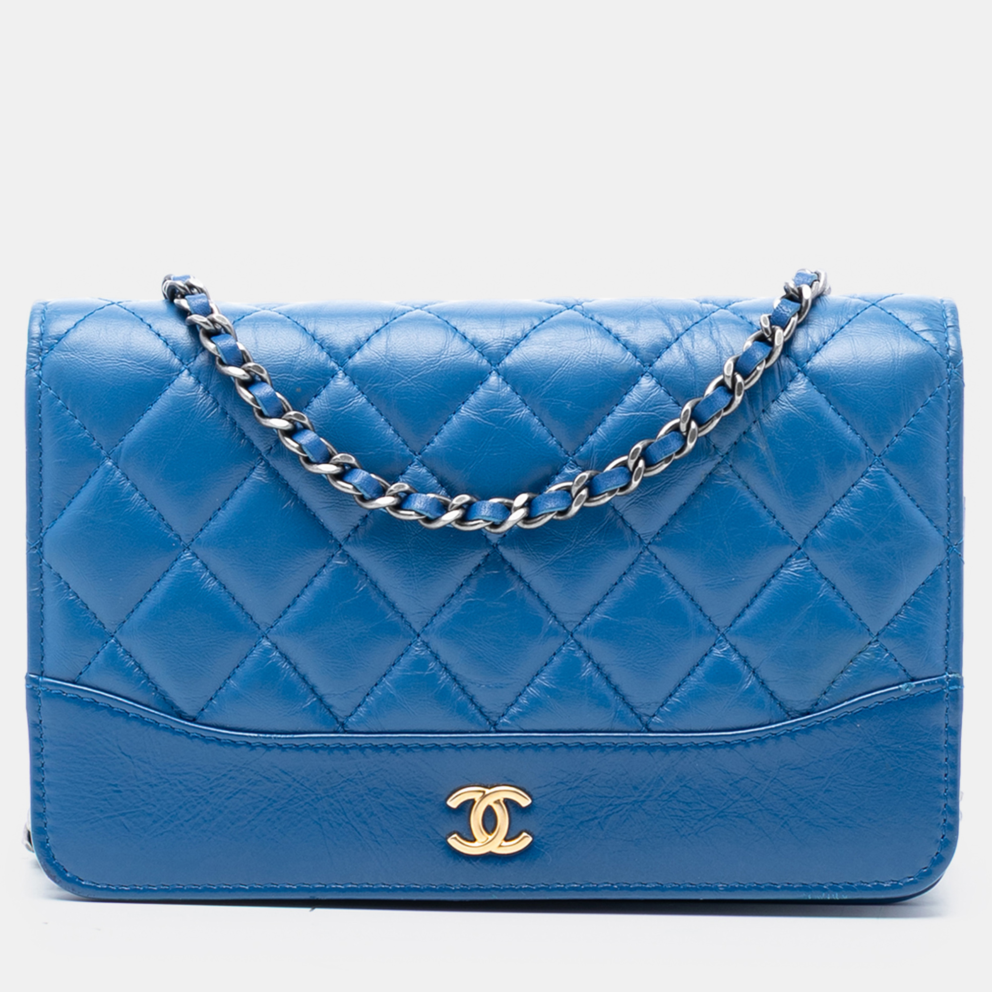 

Chanel Blue Quilted Aged Calfskin Gabrielle Wallet On Chain