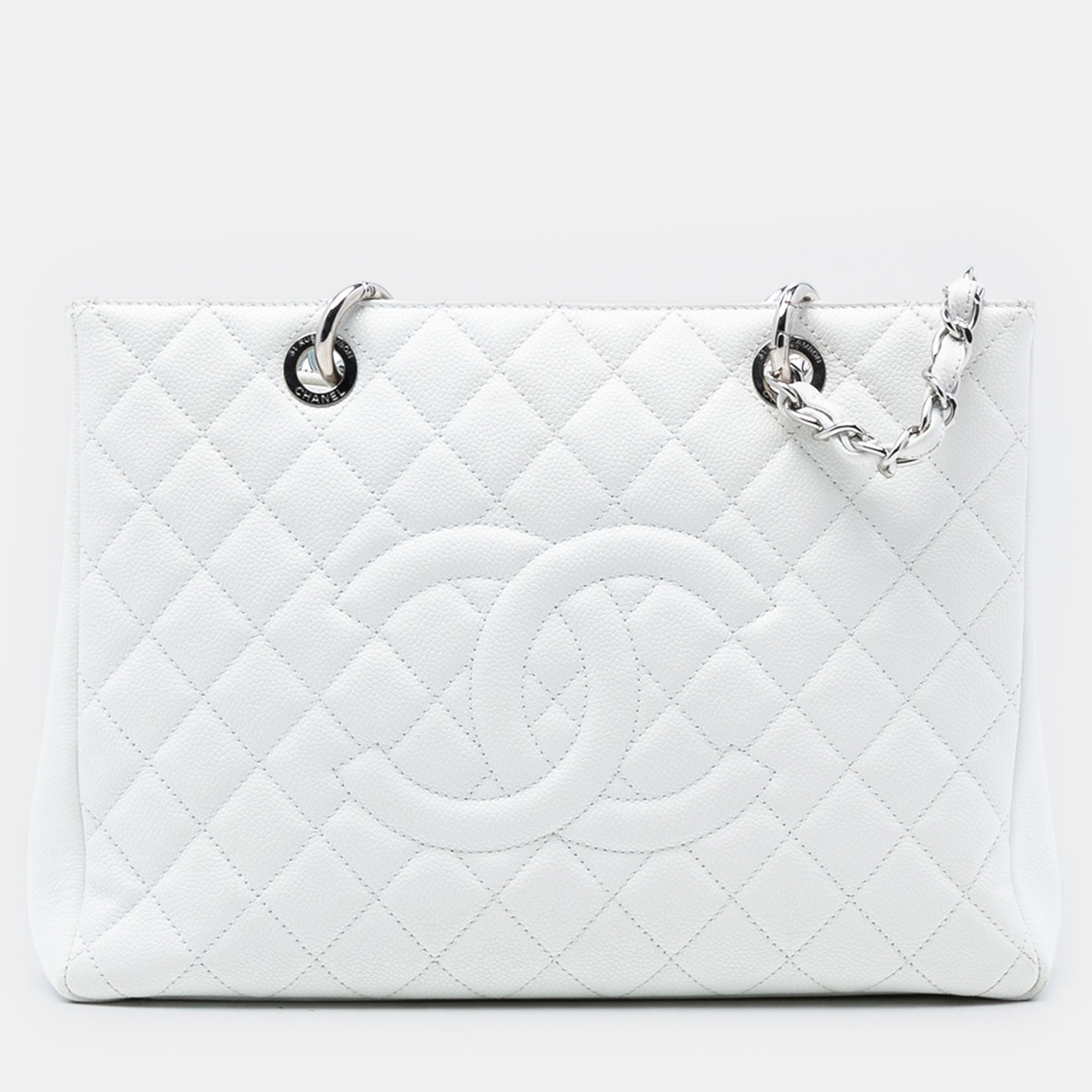 

Chanel White Caviar Grand Shopping Tote