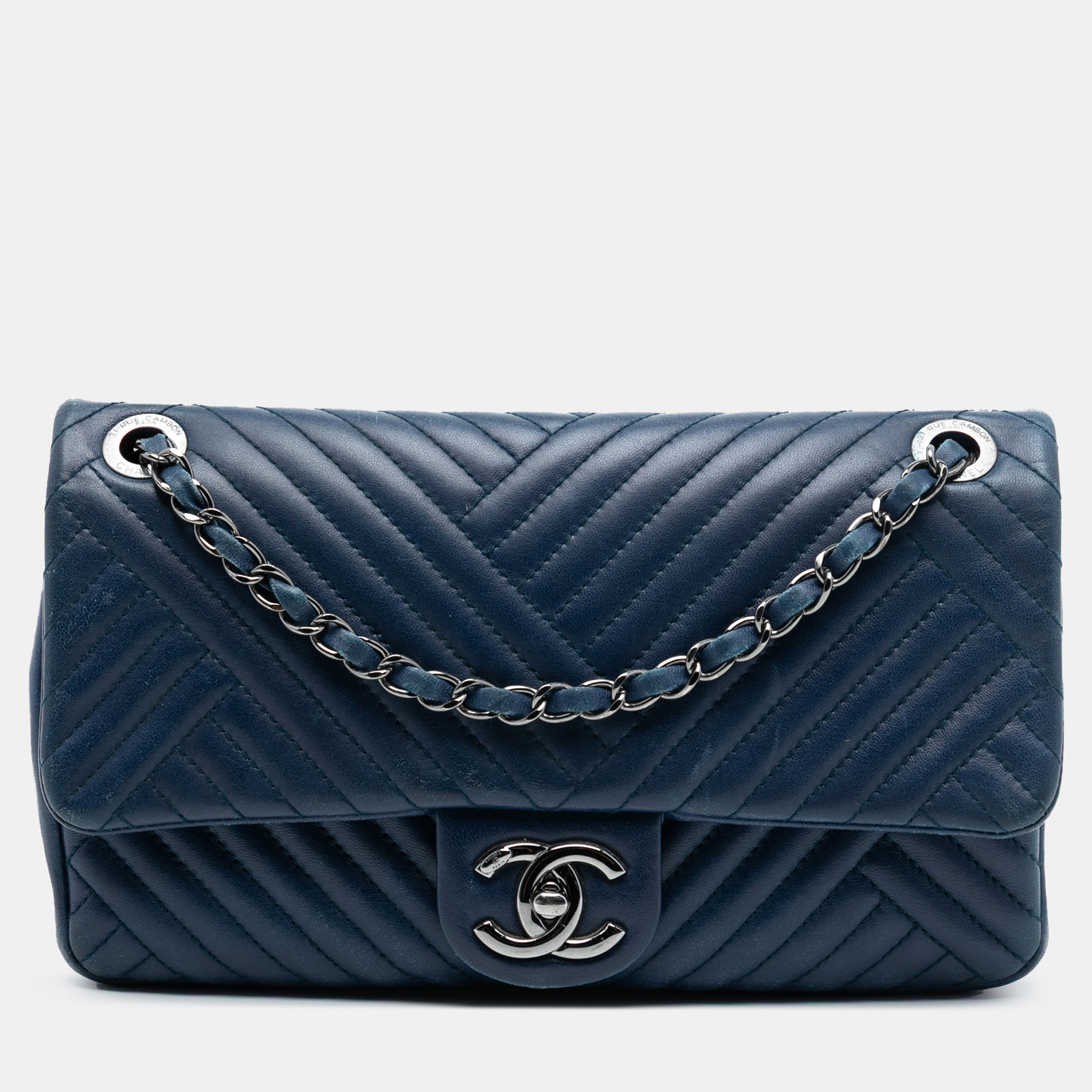 

Chanel Blue Small Lambskin CC Crossing Flap