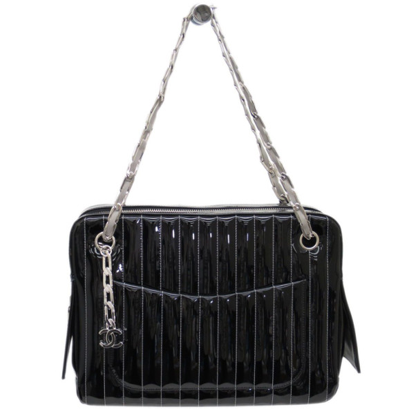 Chanel Black Patent Mademoiselle Shoulder Bag