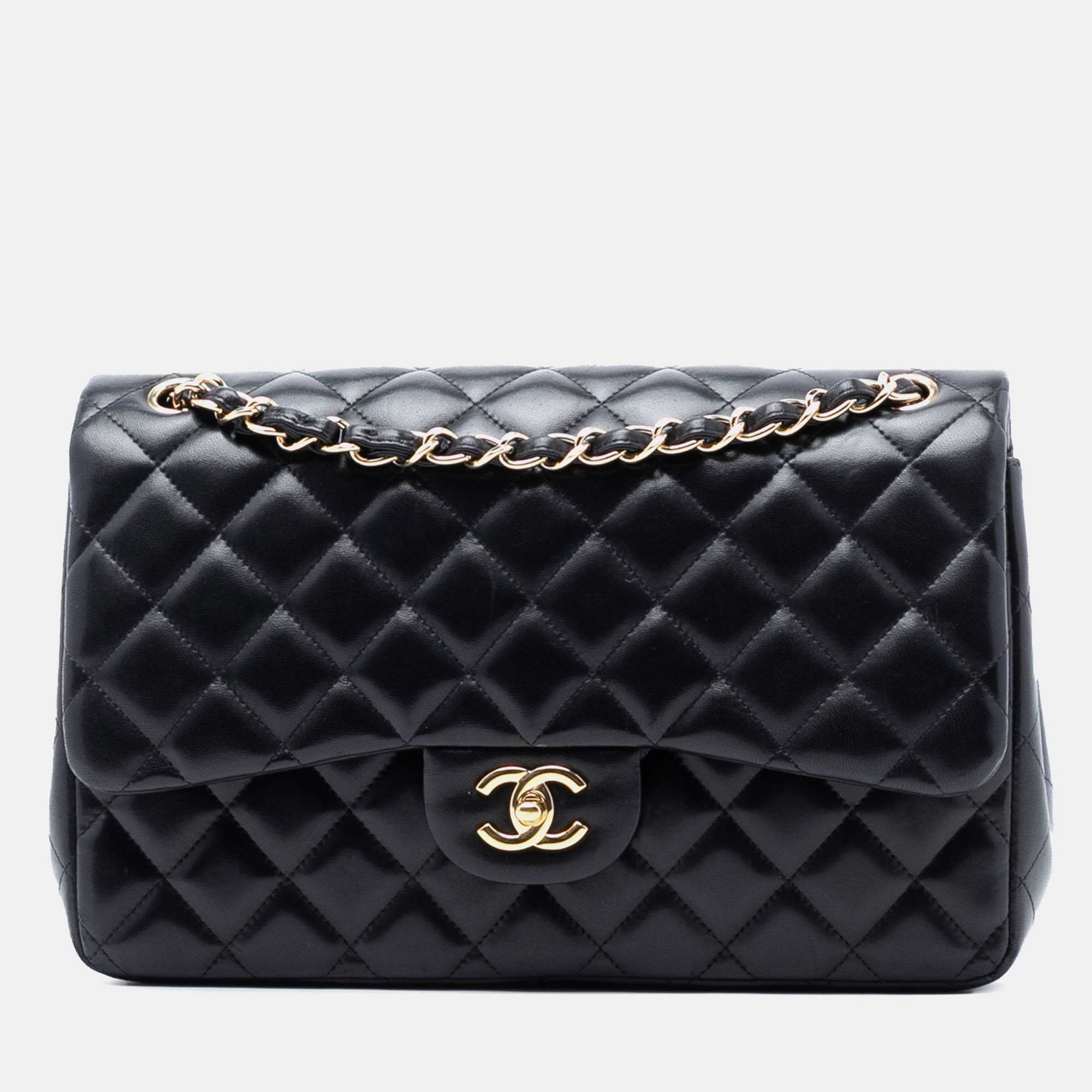 

Chanel Black Jumbo Classic Lambskin Double Flap