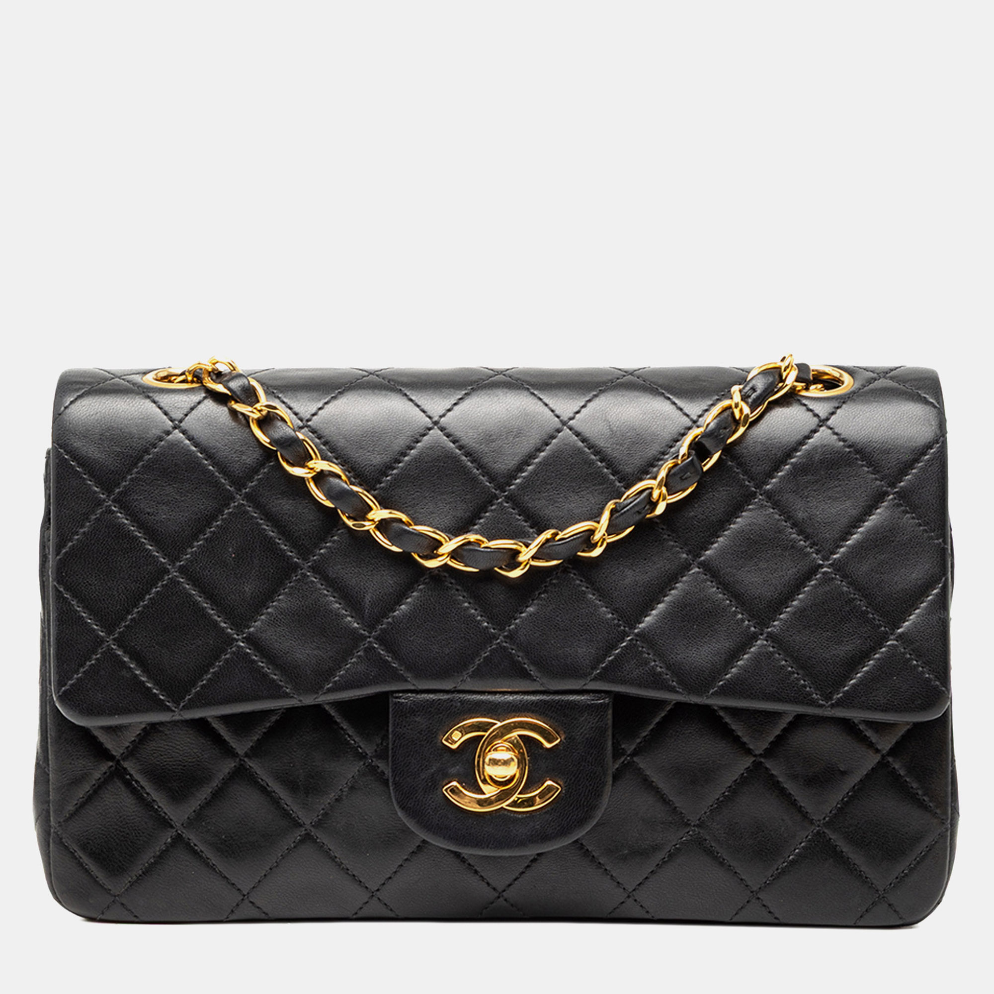 

Chanel Black Small Classic Lambskin Double Flap