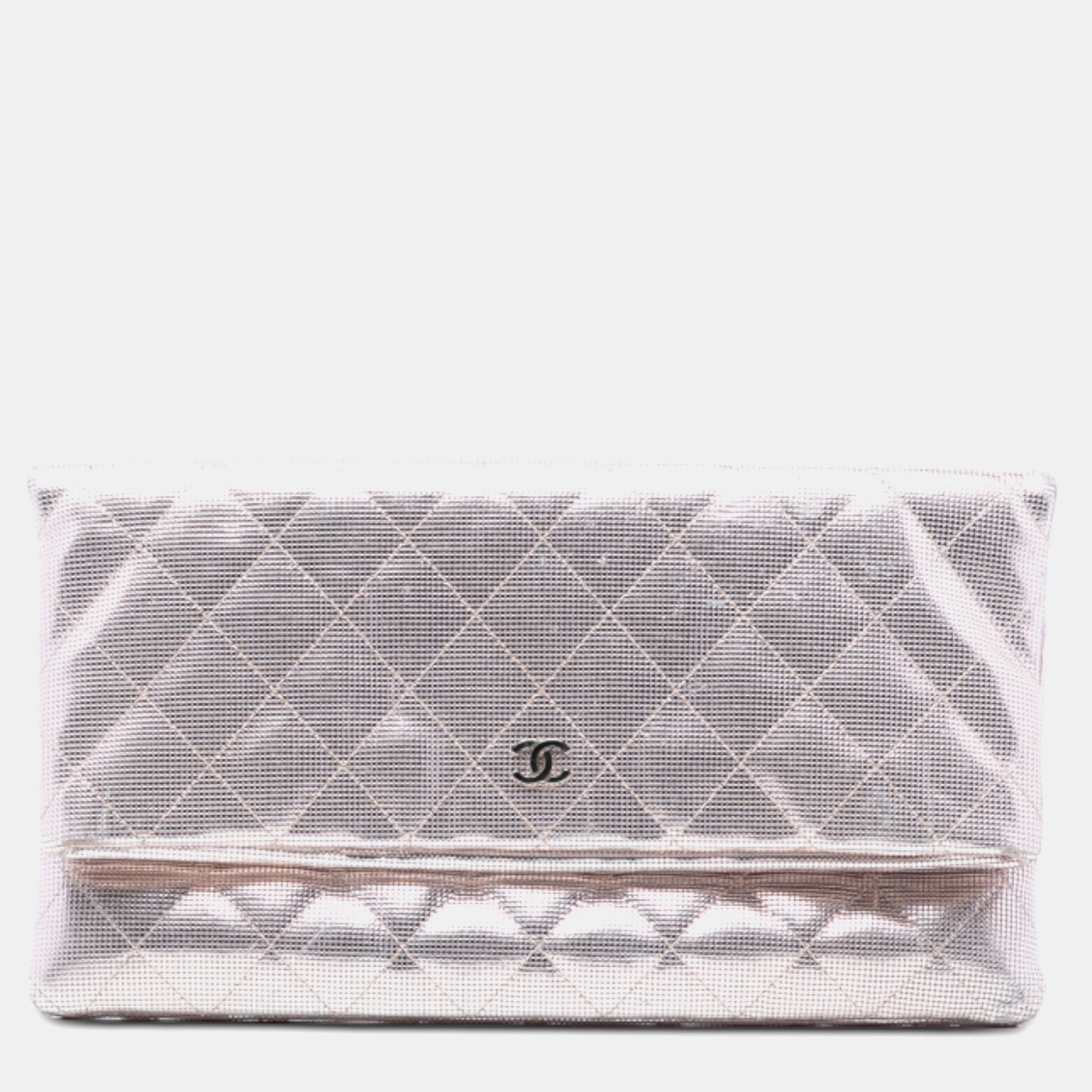 

Chanel Pink Quilted Calfskin Pixel Effect Beauty Foldover Clutch