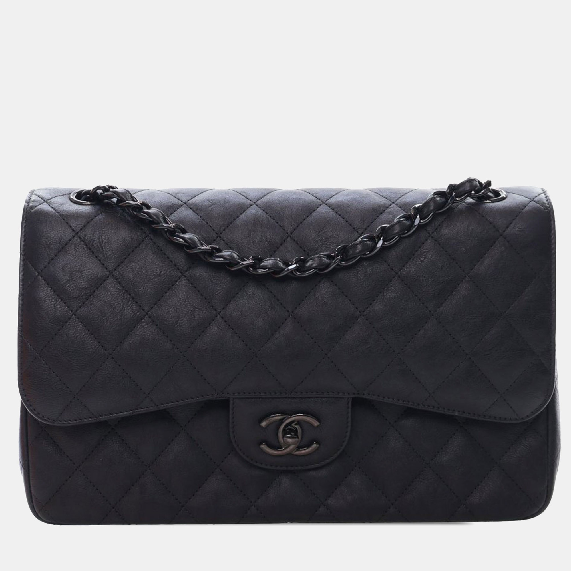 

Chanel Black Jumbo Classic Calfskin So Black Double Flap