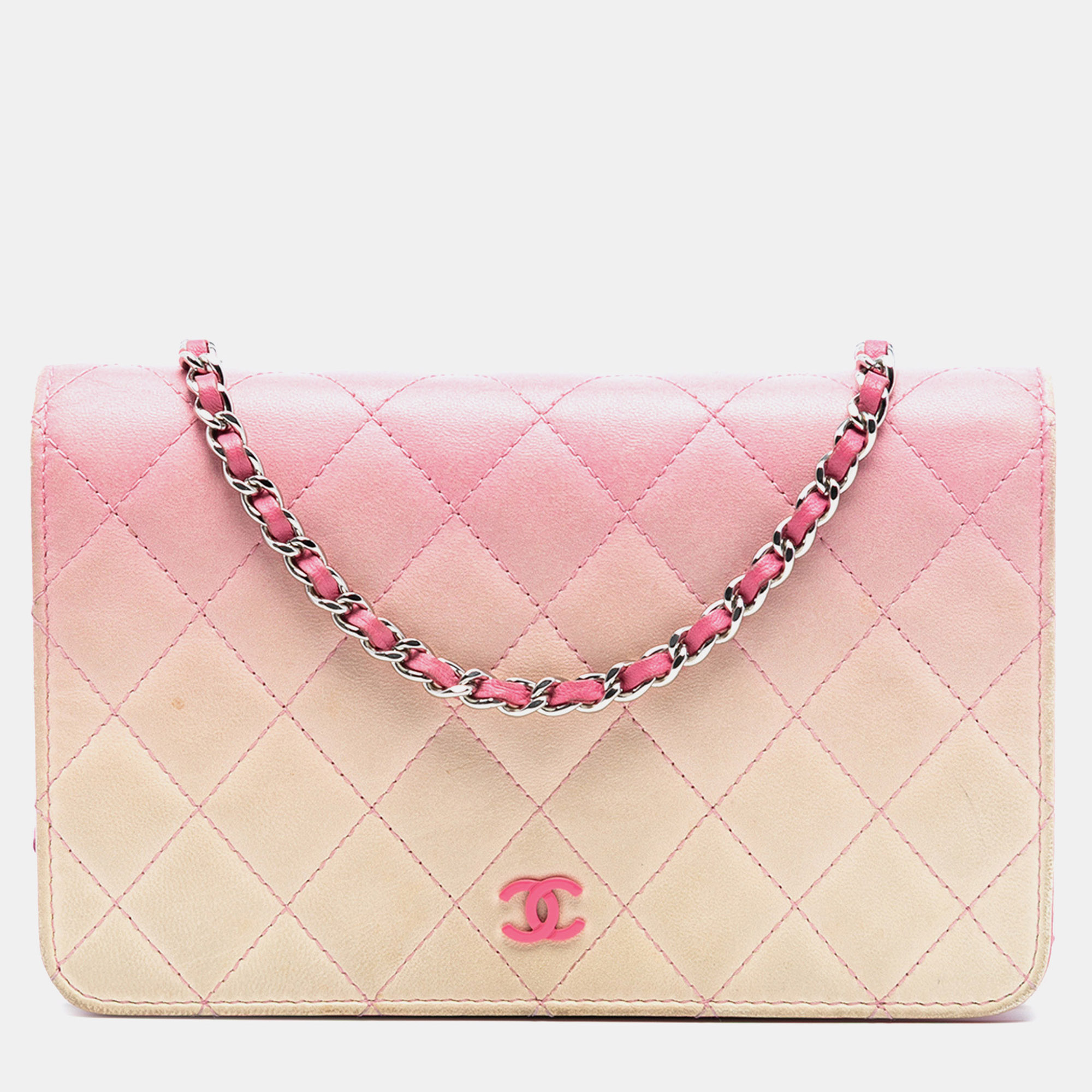

Chanel Pink, Yellow Ombre Lambskin Degrade Wallet On Chain