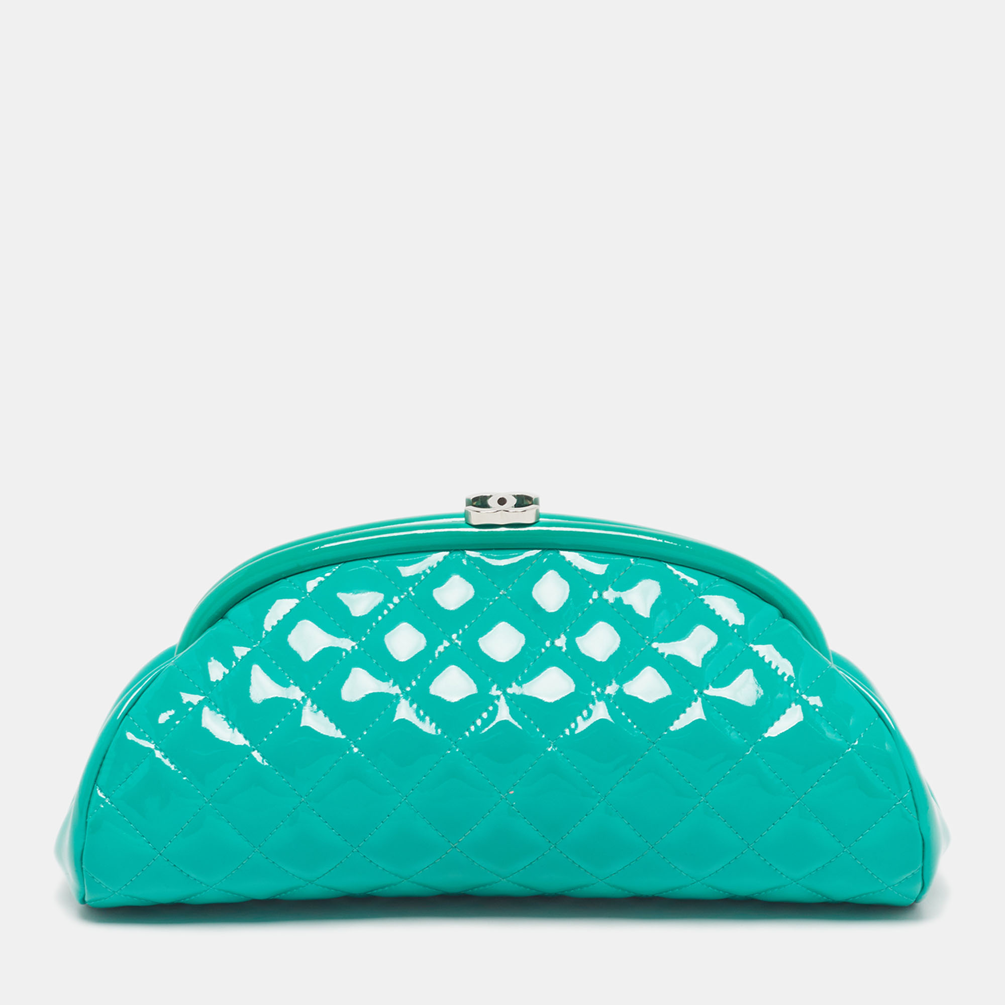 

Chanel Timeless Green Quilted Patent Leather Clutch
