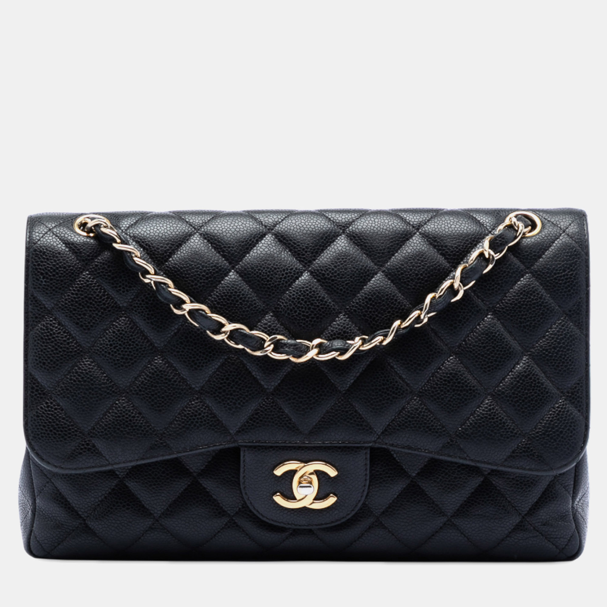 

Chanel Black Jumbo Classic Caviar Double Flap