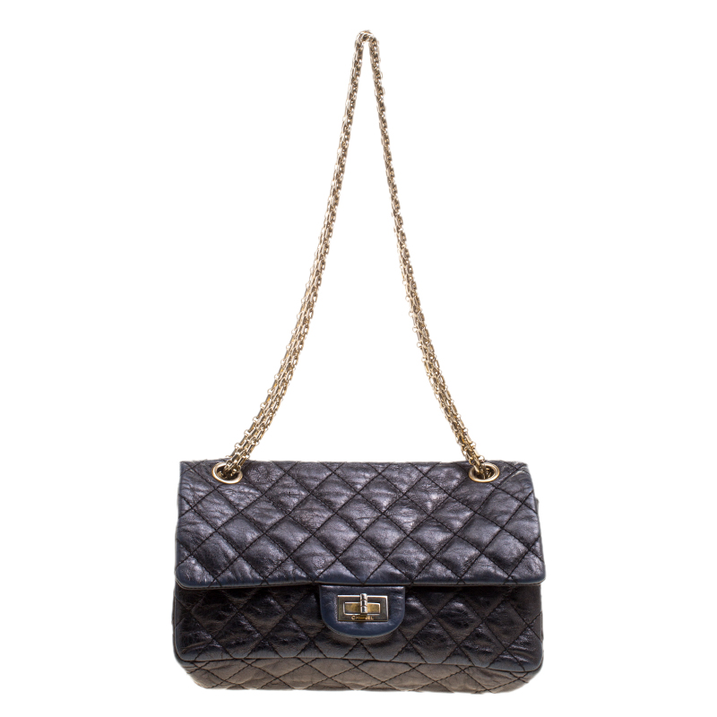 Pre Owned Chanel Black Quilted Leather Reissue Double Gusset Flap Bag
