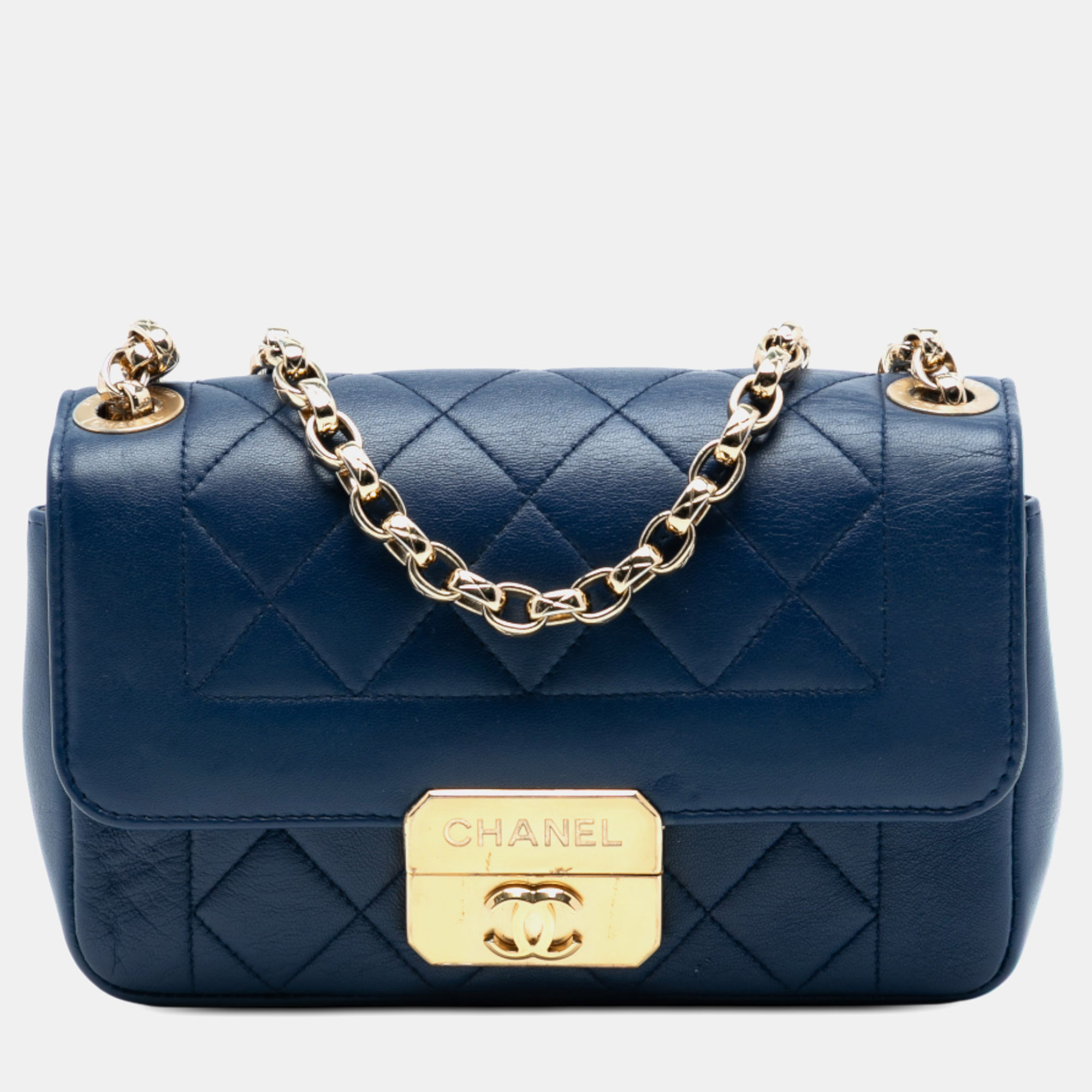 

Chanel Blue Mini Quilted Lambskin Chic With Me Flap