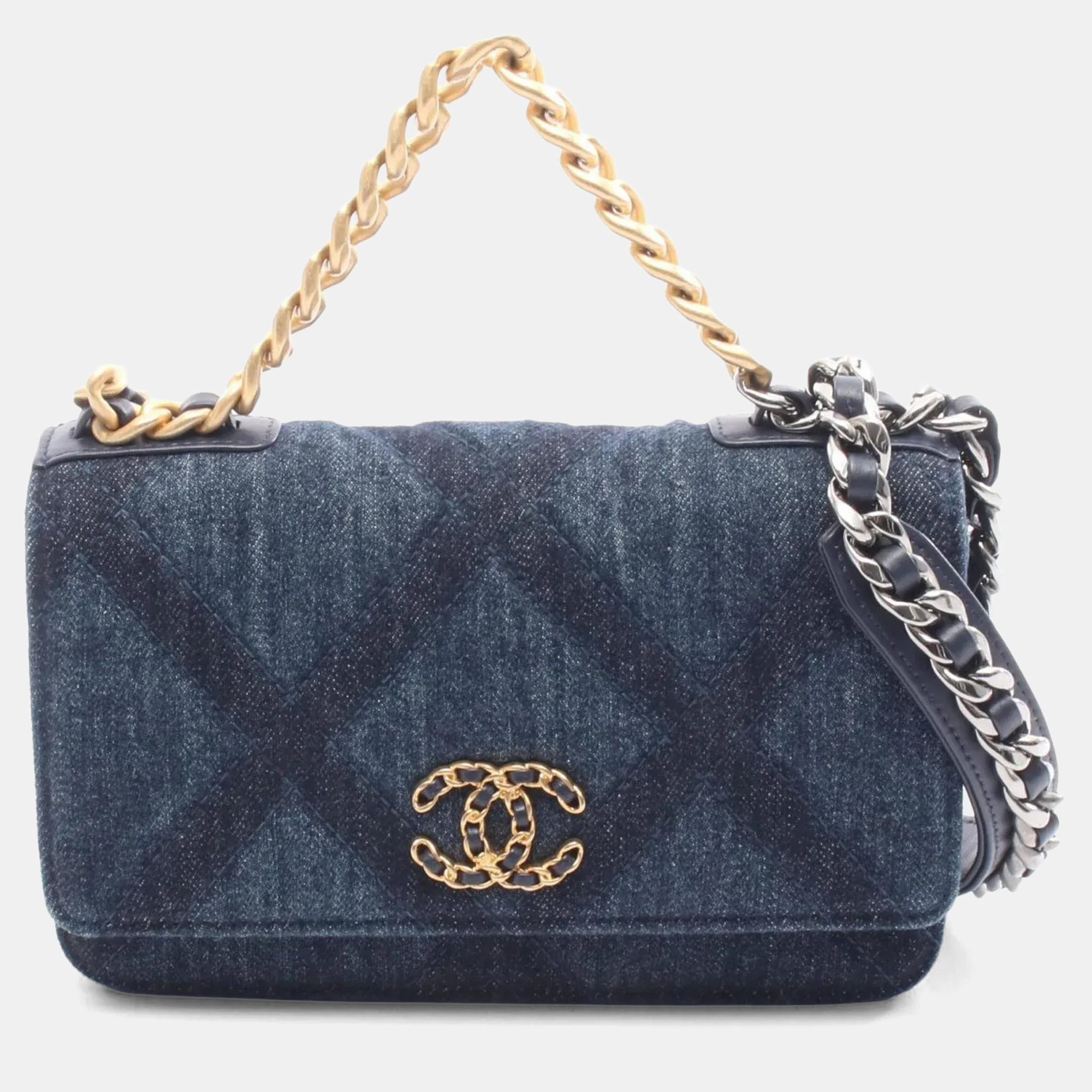 

Chanel 19 Navy Denim Shoulder Bag, Blue