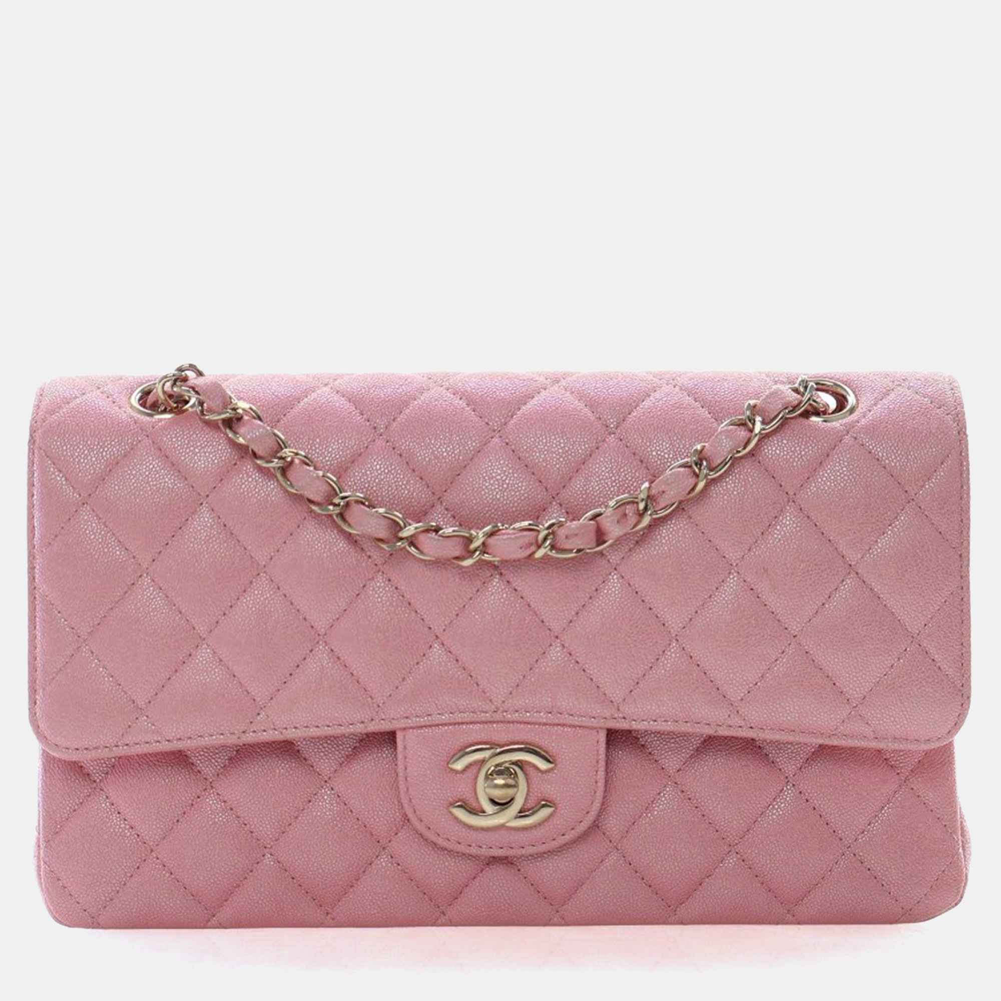 

Chanel Classic Double Flap Medium Caviar Leather Shoulder Bag, Pink