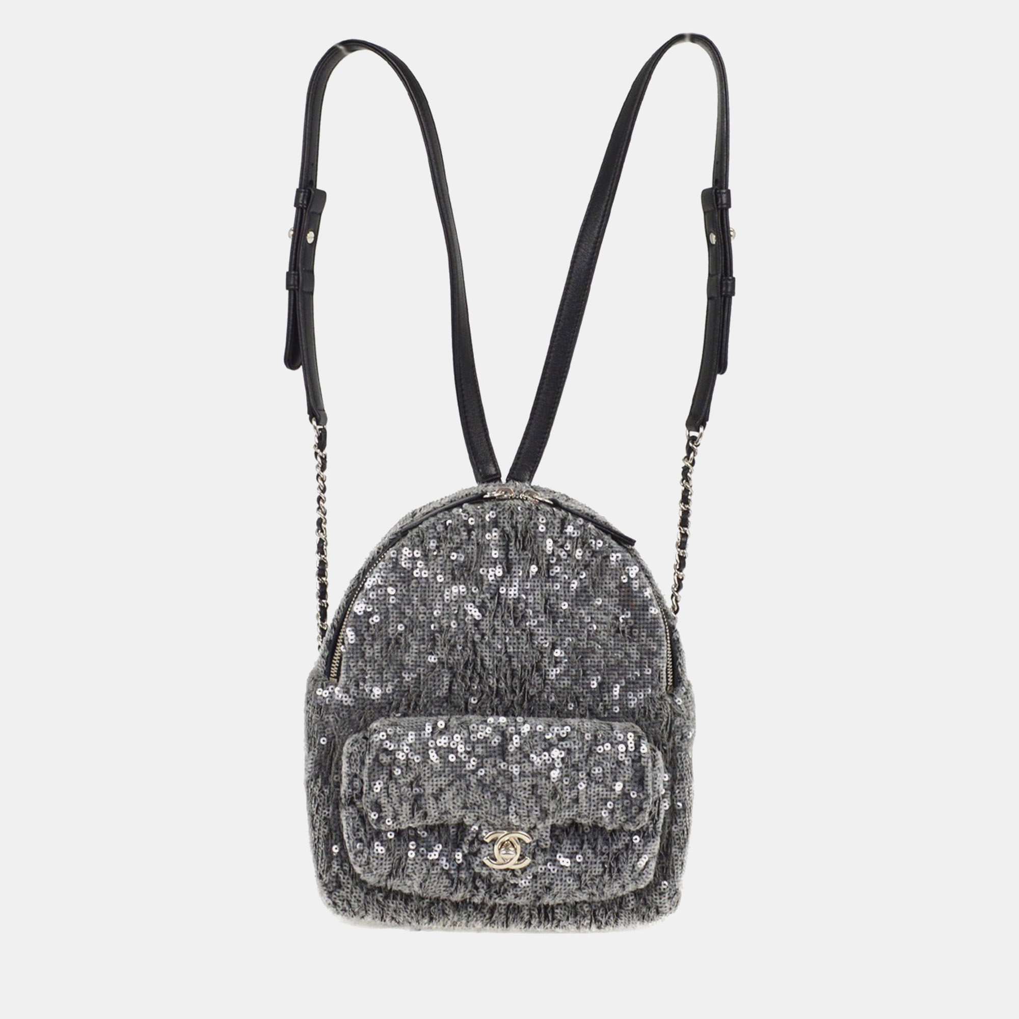 

Chanel Waterfall Clear Black Sequins Backpack