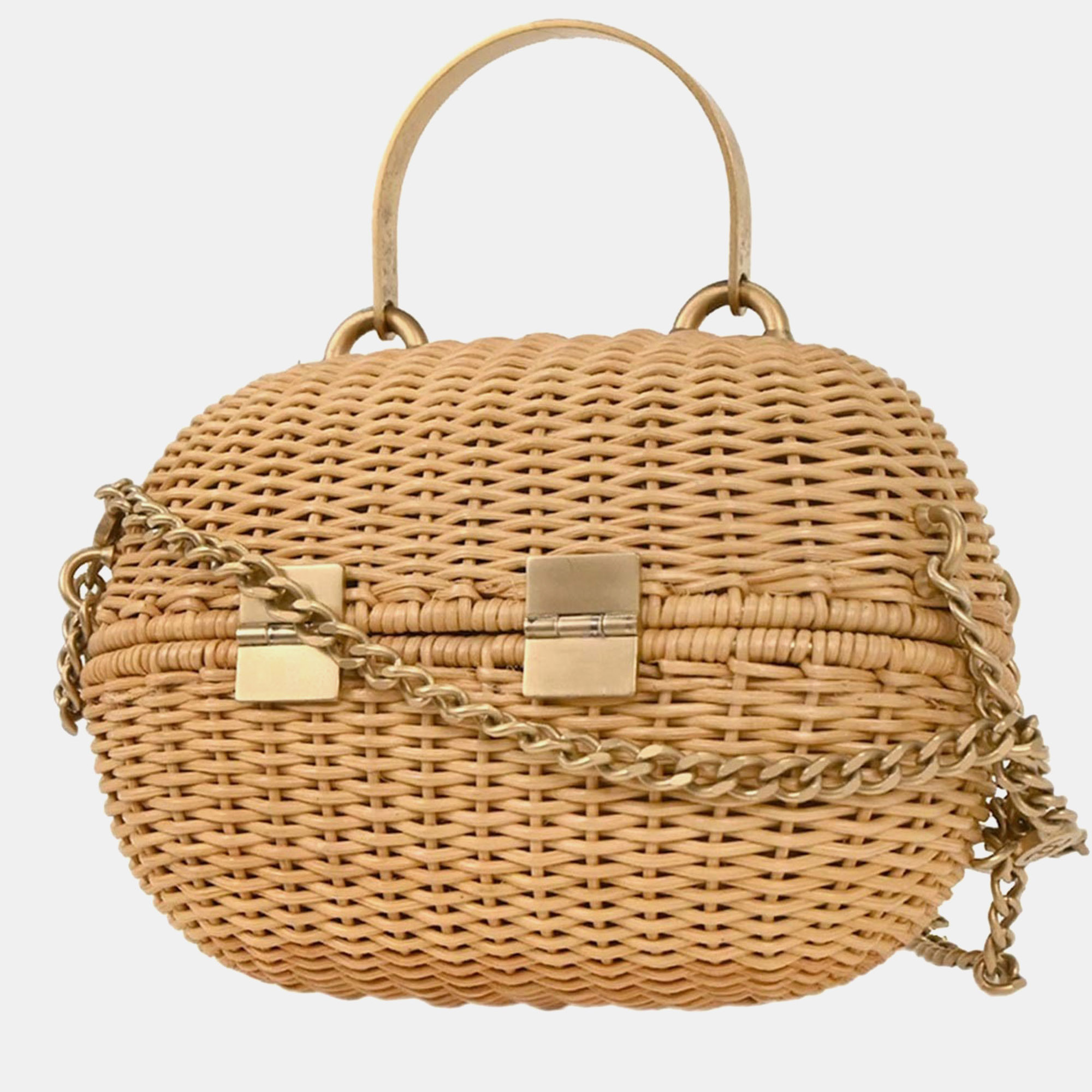 

Chanel Heart Lock Beige Rattan Basket Bag