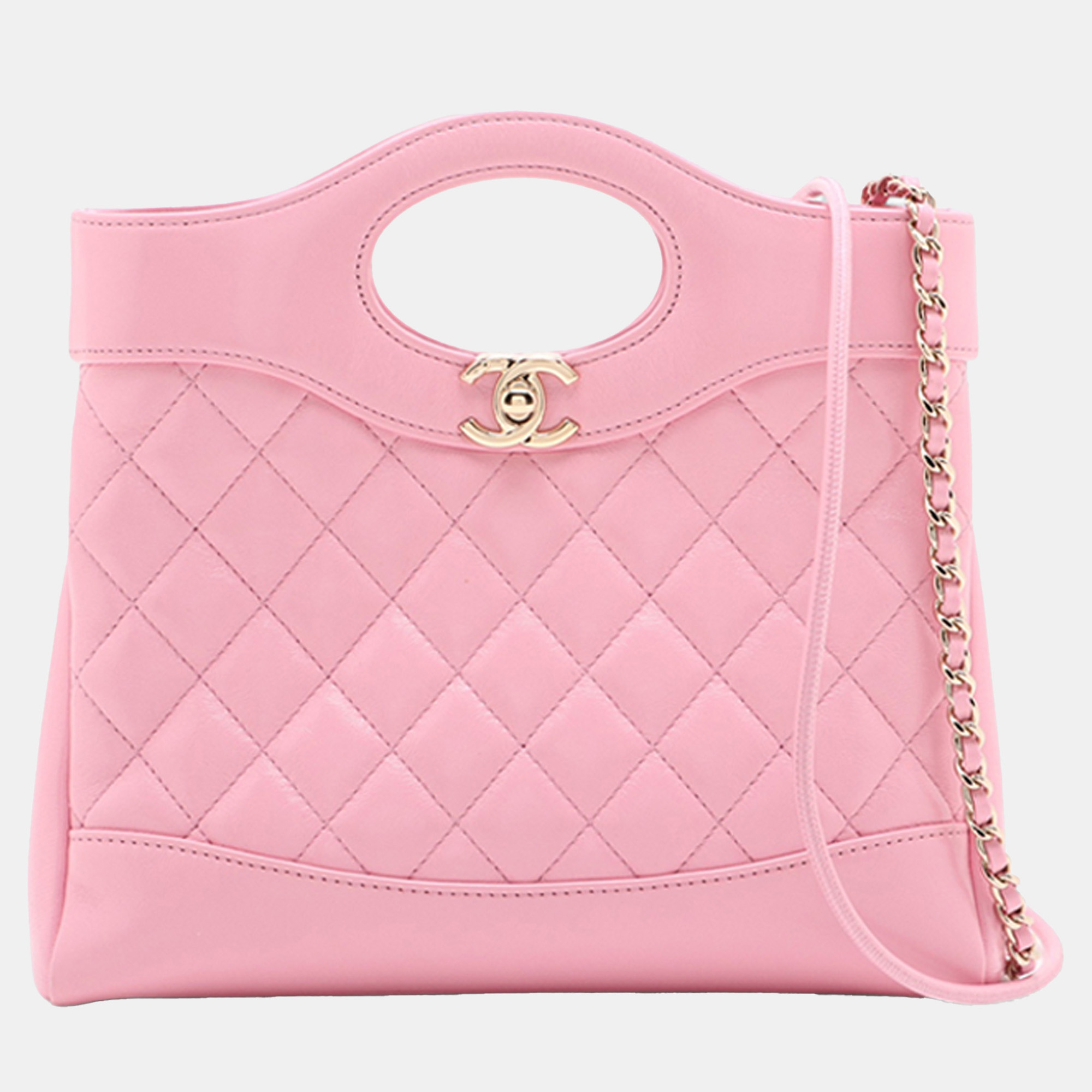 

Chanel Pink Mini Shiny Lambskin 31 Shopping Bag