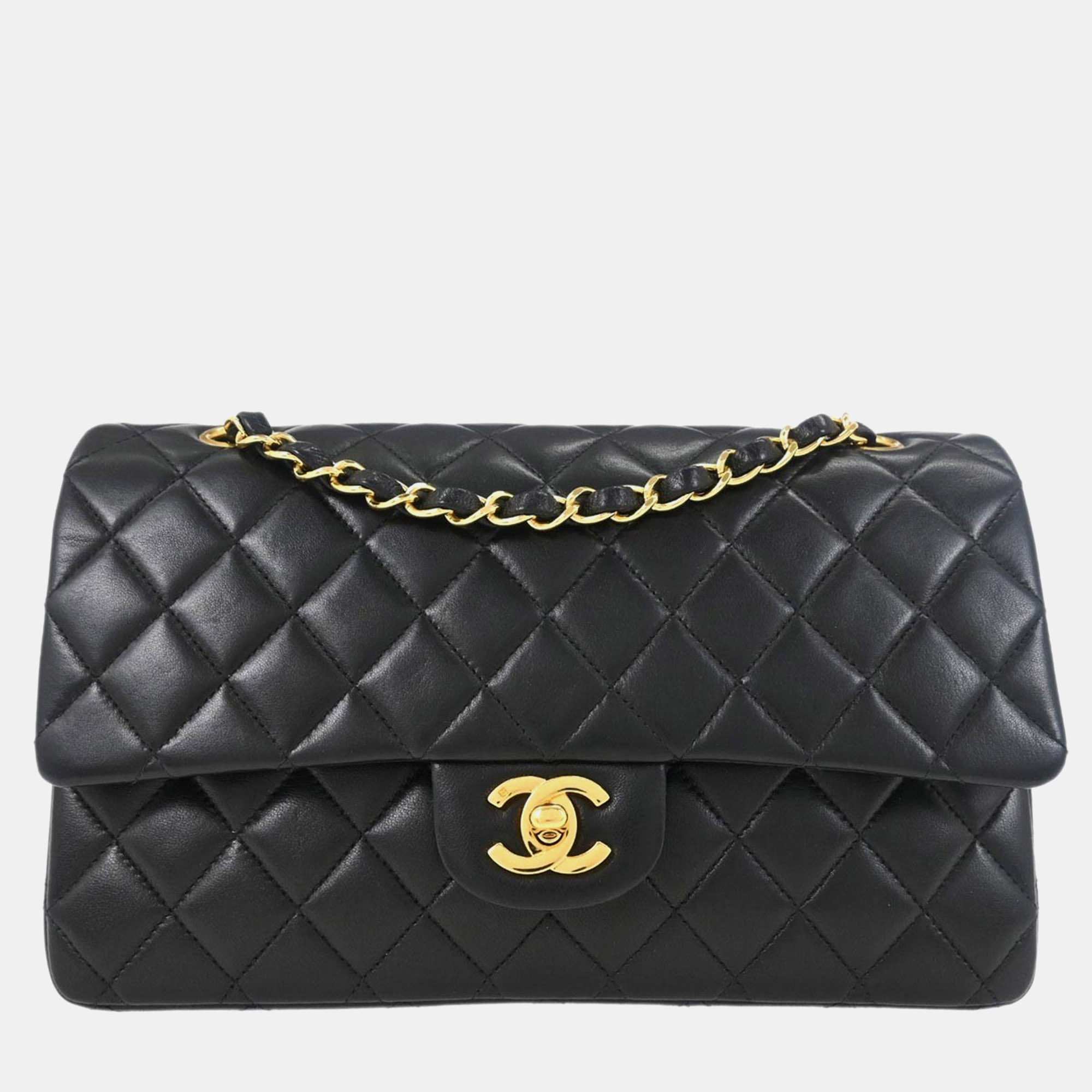 

Chanel Black Lambskin Medium Classic Double Flap Shoulder Bag