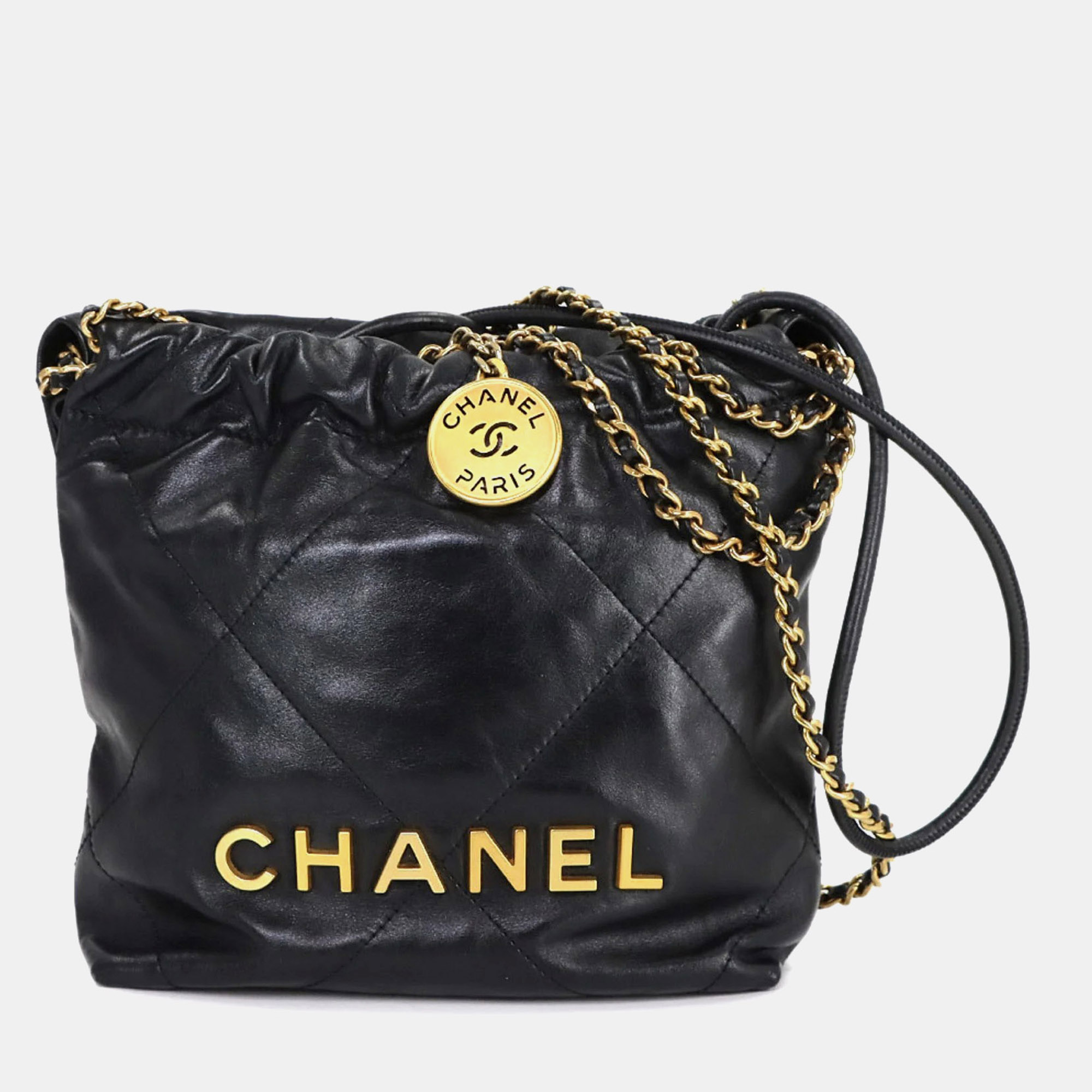 

Chanel 22 Mini 2-Way Chain Hand/Shoulder Bag In Black Leather