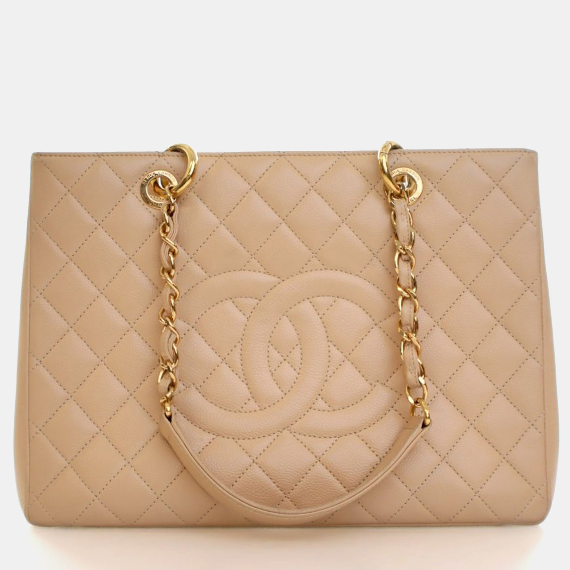 

Chanel Caviar Grand Shopping Tote, Beige