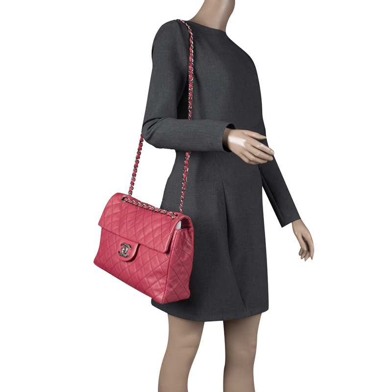 

Chanel Red Quilted Leather Maxi Jumbo XL Classic Flap Bag