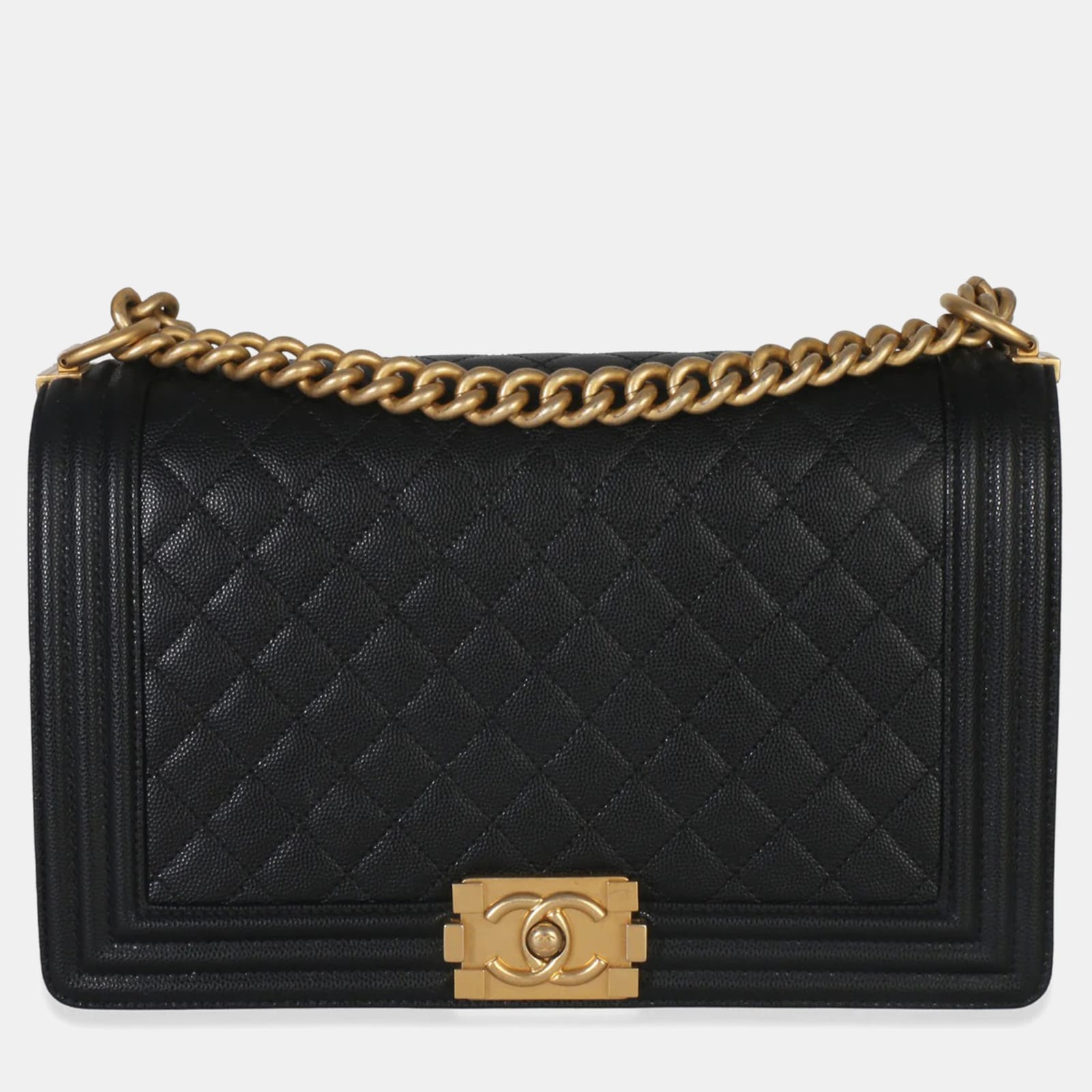 

Chanel Black Quilted Caviar New Medium Boy Bag