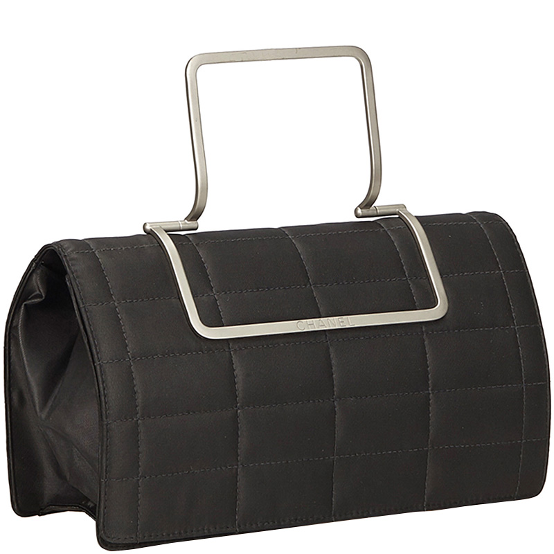 

Chanel Black Nylon Choco Bar Top Handle Everyday Bag