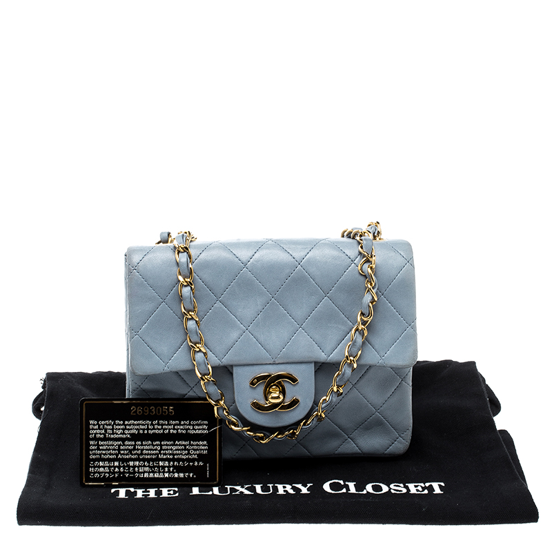 Chanel Sky Blue Mini Square Flap Bag Chanel | TLC
