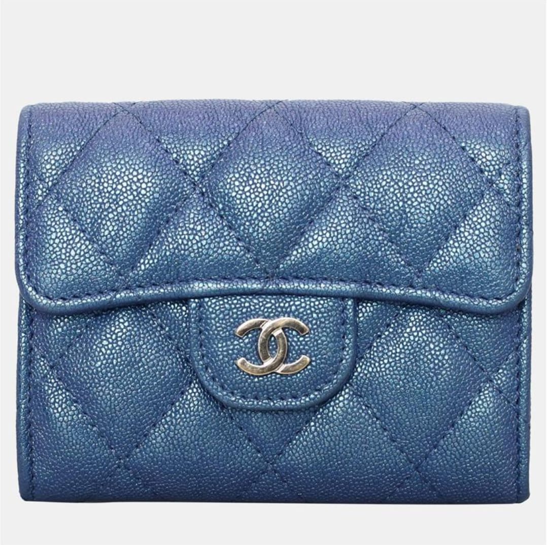 

Chanel Blue Iridescent Caviar Wallet