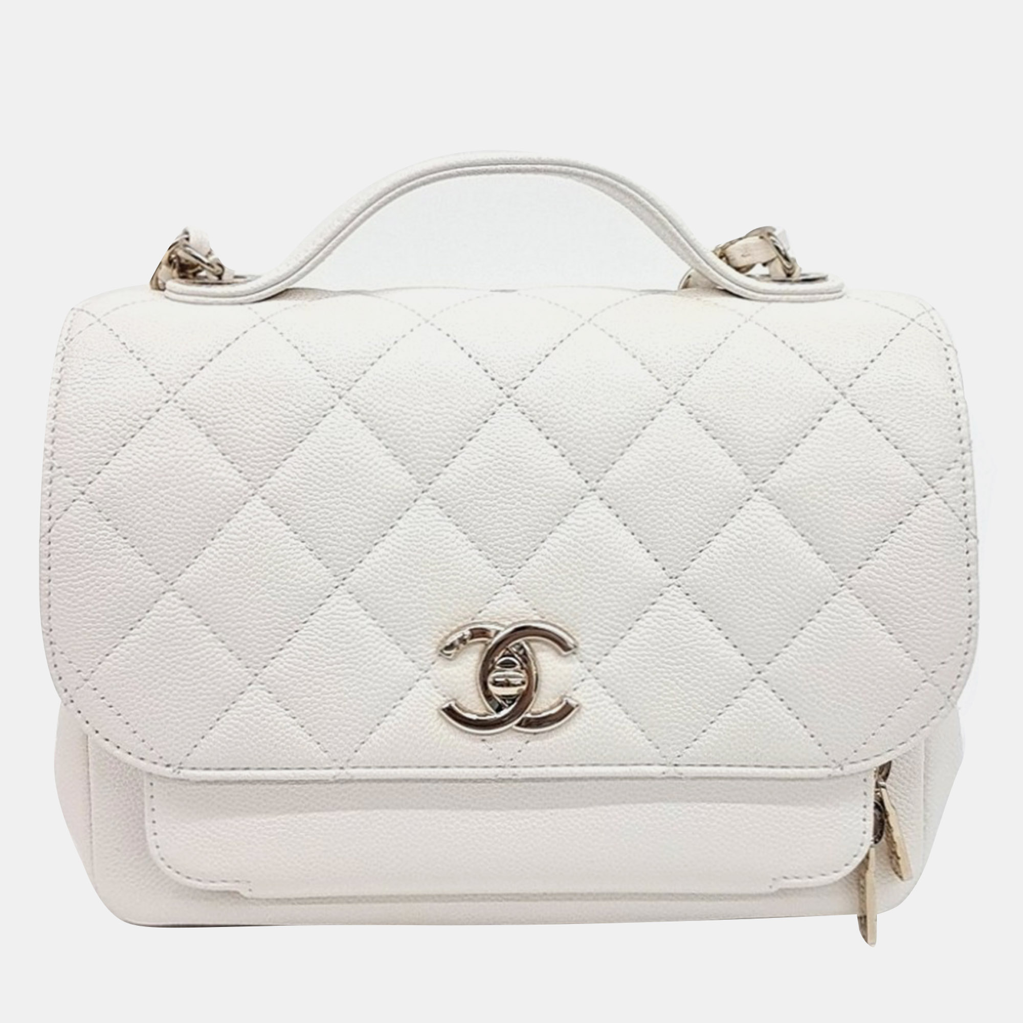 

Chanel White Leather Caviar Business Affinity