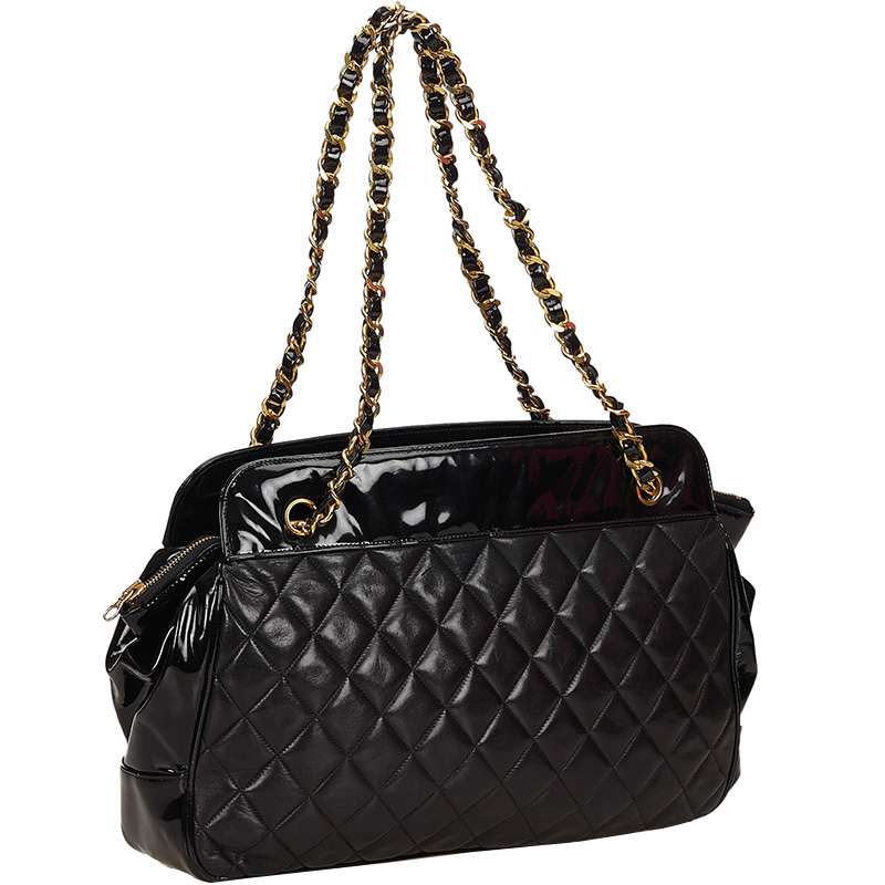 

Chanel Black Matelasse Lambskin Leather Chain Shoulder Bag