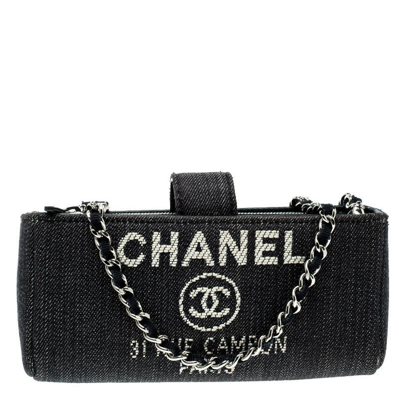 Chanel Blue Denim Deauville Wallet on Chain Bag 