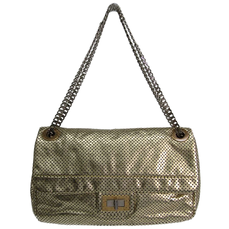 Chanel Gold Drill Perforated Leather 2 55 Reissue Classic Flap Bag