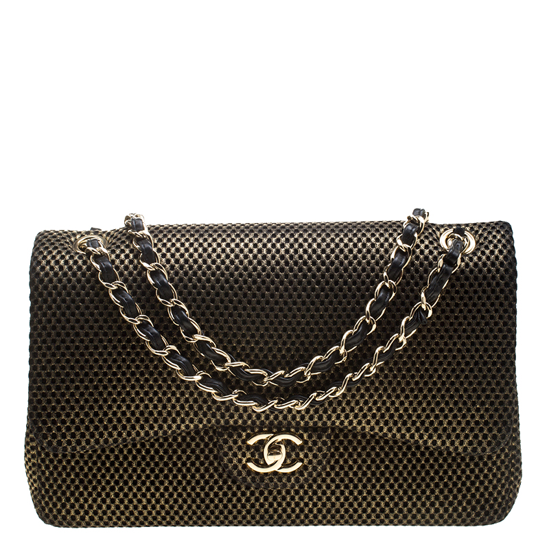 chanel classic black gold