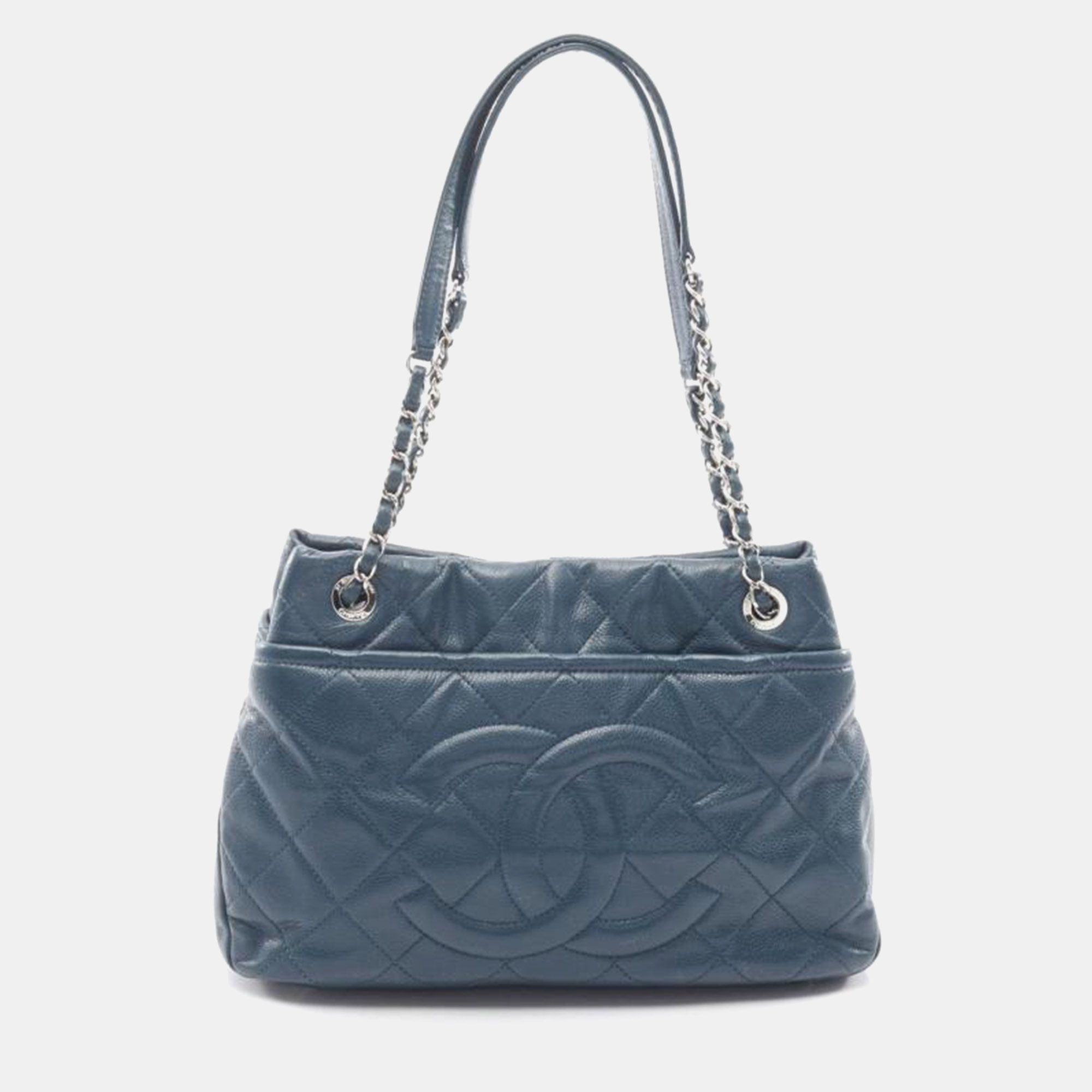 

Chanel Timeless CC Soft Shopping Blue Caviar Leather Tote Bag