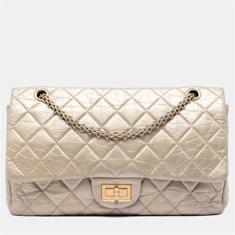 

Chanel Reissue 2.55 Double Flap 227 Gold Metallic Aged Calfskin Leather Shoulder Bag