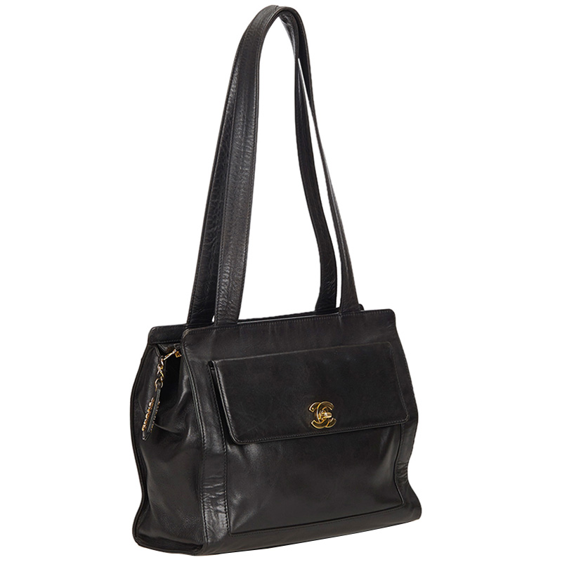 

Chanel Black Leather Vintage Shoulder Bag