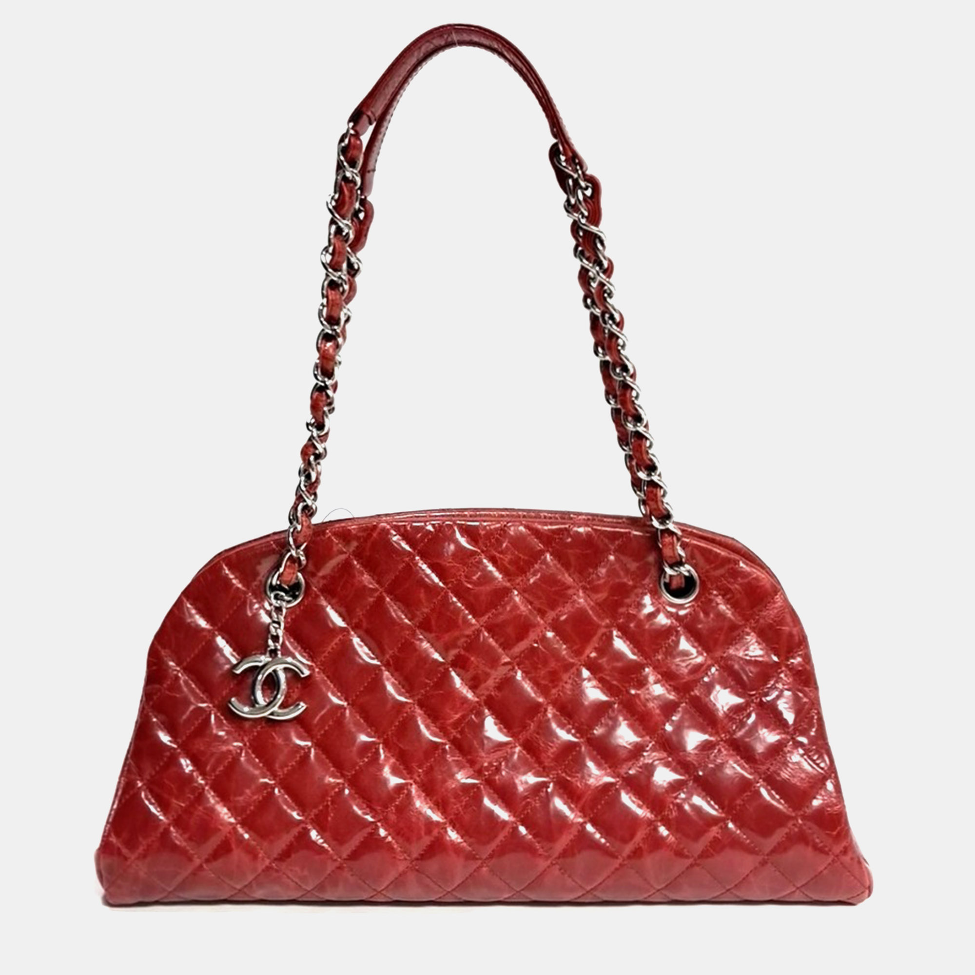 

Chanel Red Leather Mademoiselle Bowling Bag