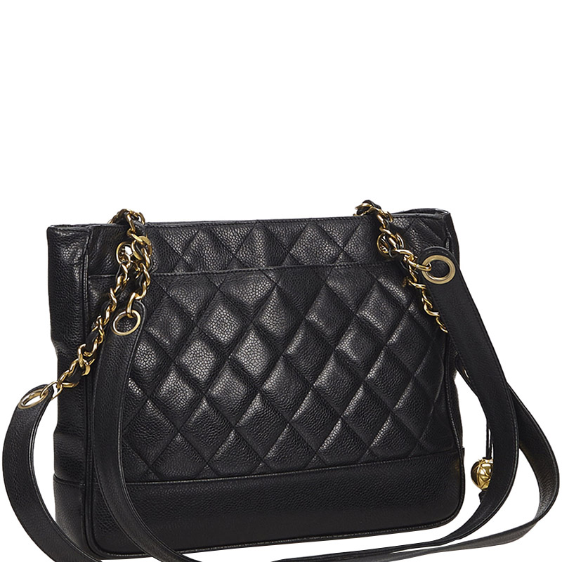 

Chanel Black Quilted Caviar Leather Shoulder Bag