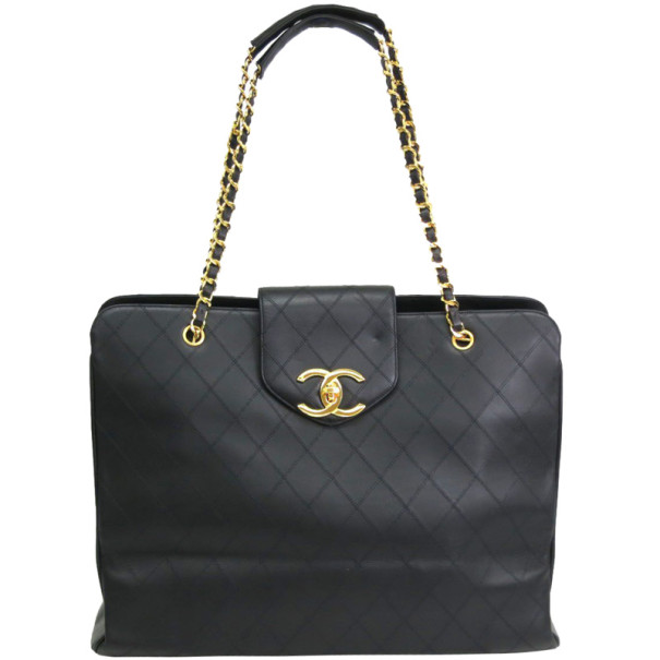 Pre Owned Chanel Black Calfskin Supermodel Shoulder Bag