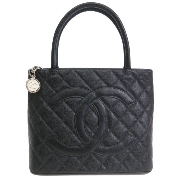 Pre Owned Chanel Black Caviar Small Revival Tote