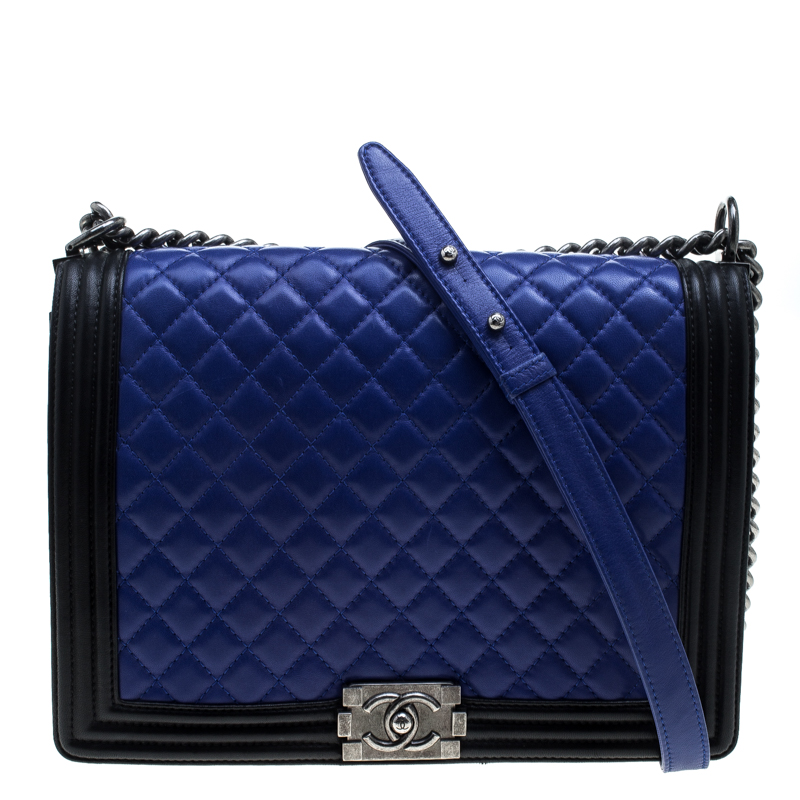 chanel blue and black bag