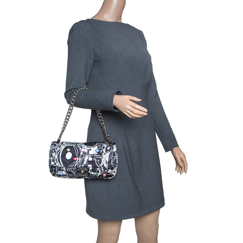 

Chanel Multicolor Quilted Printed Nylon Flap Shoulder Bag