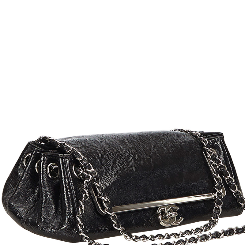 

Chanel Black Leather Chain Flap Bag